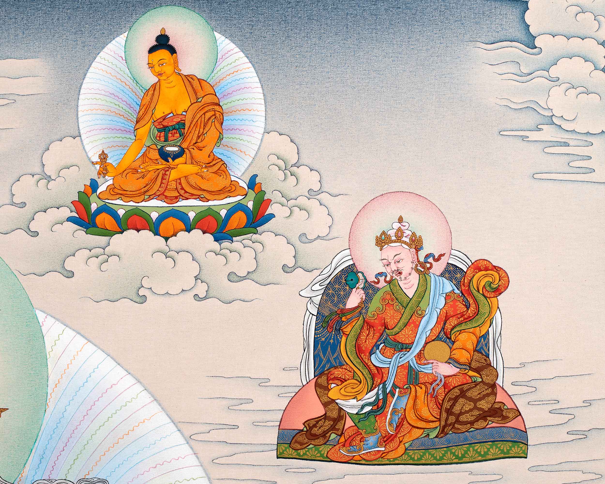 Guru Sangey Thangka| Padmasambhava and the Eight Manifestation | Traditional Tibetan Thangka
