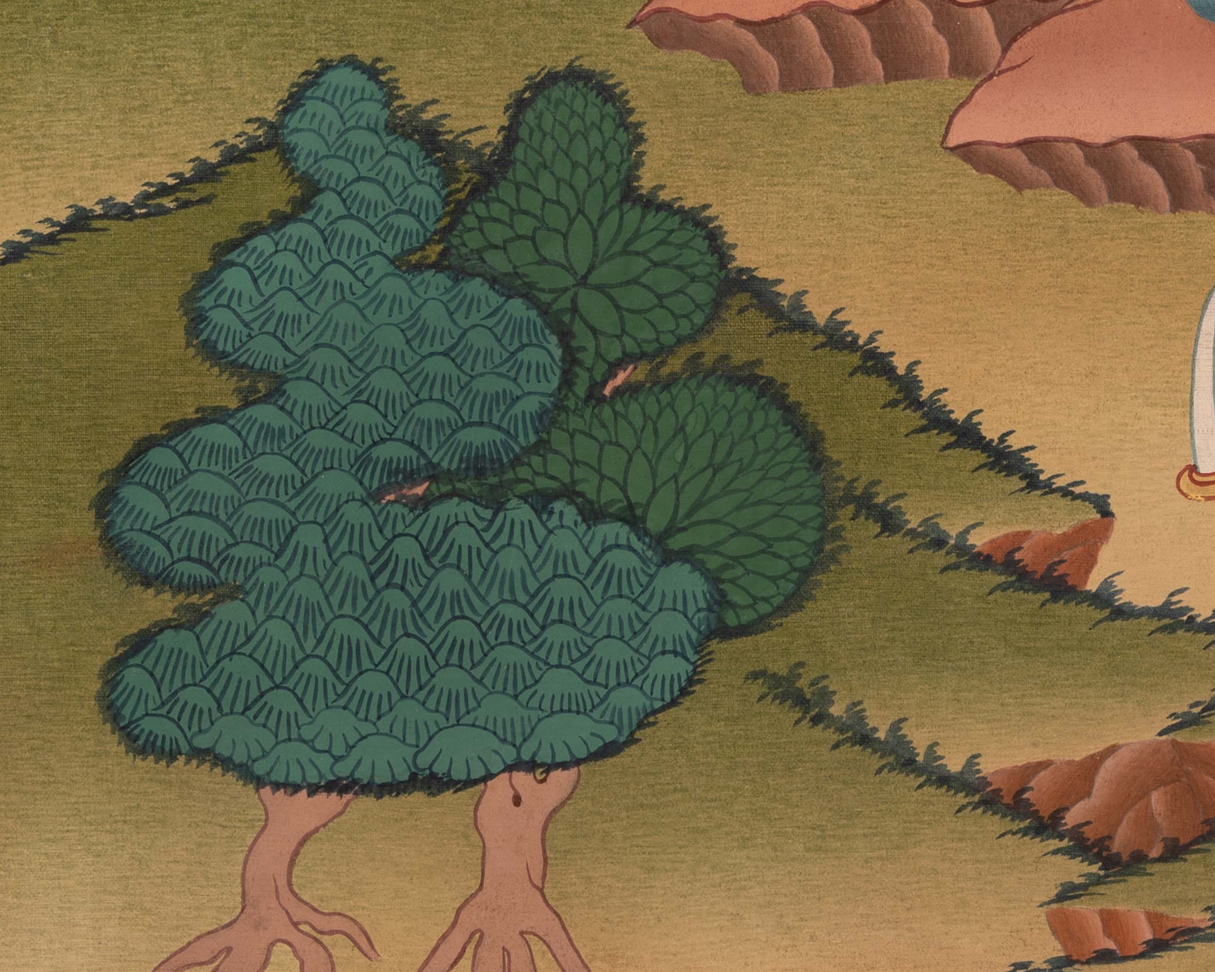 Handpainted Green Tara Thangka | Wall Decoration Painting