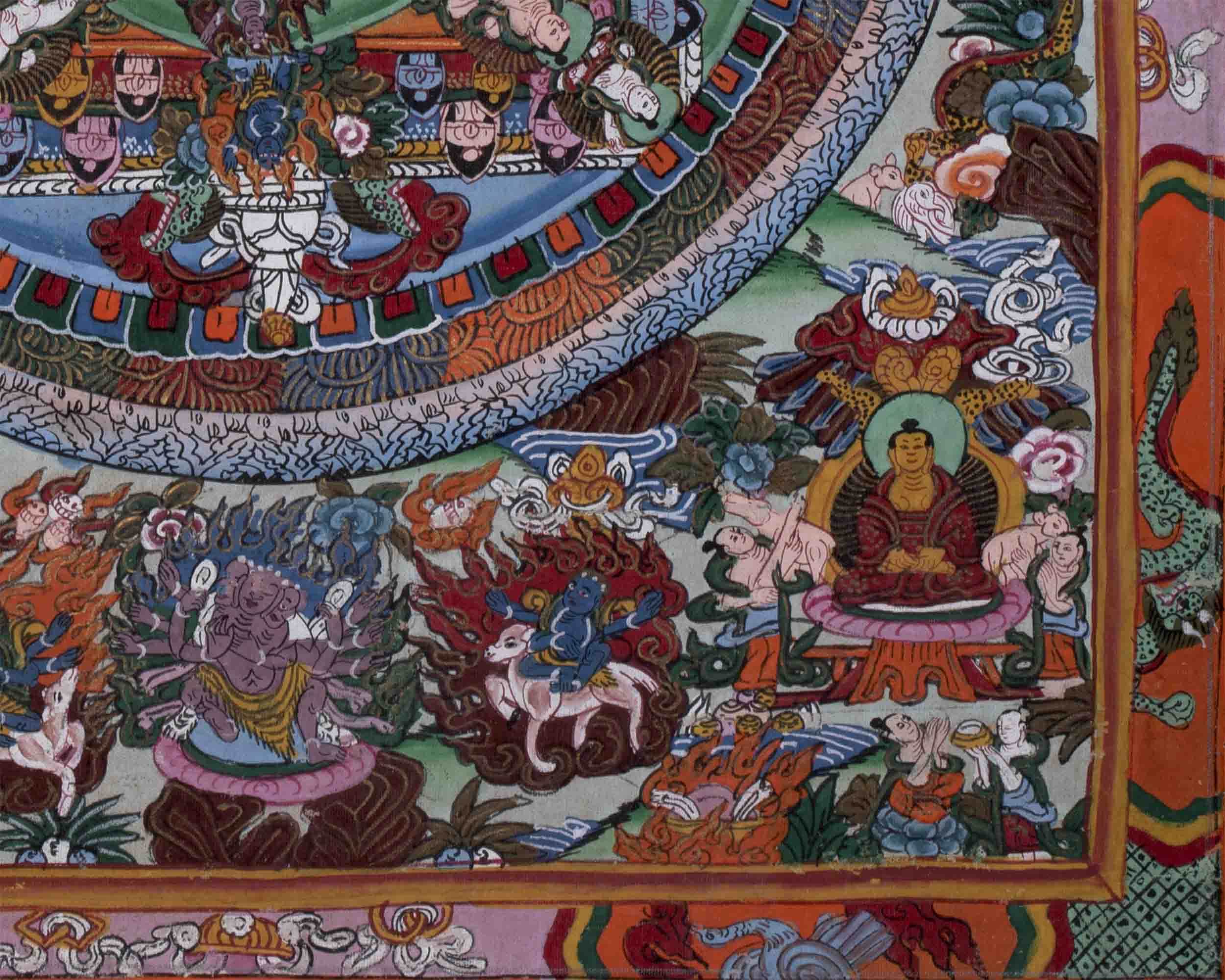 Hand painted Buddha Mandala | Tibetan Wall Decoration Painting