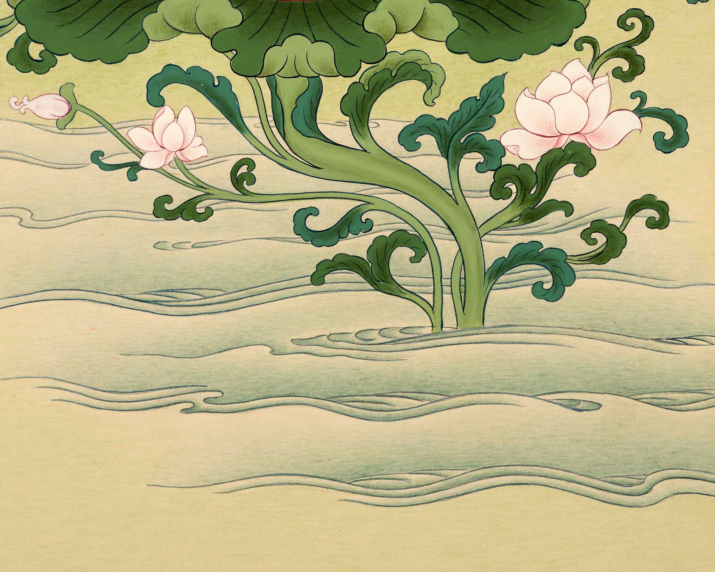 Karma Gadri Thangka of White Tara, Traditionally Hand painted Buddhist Art