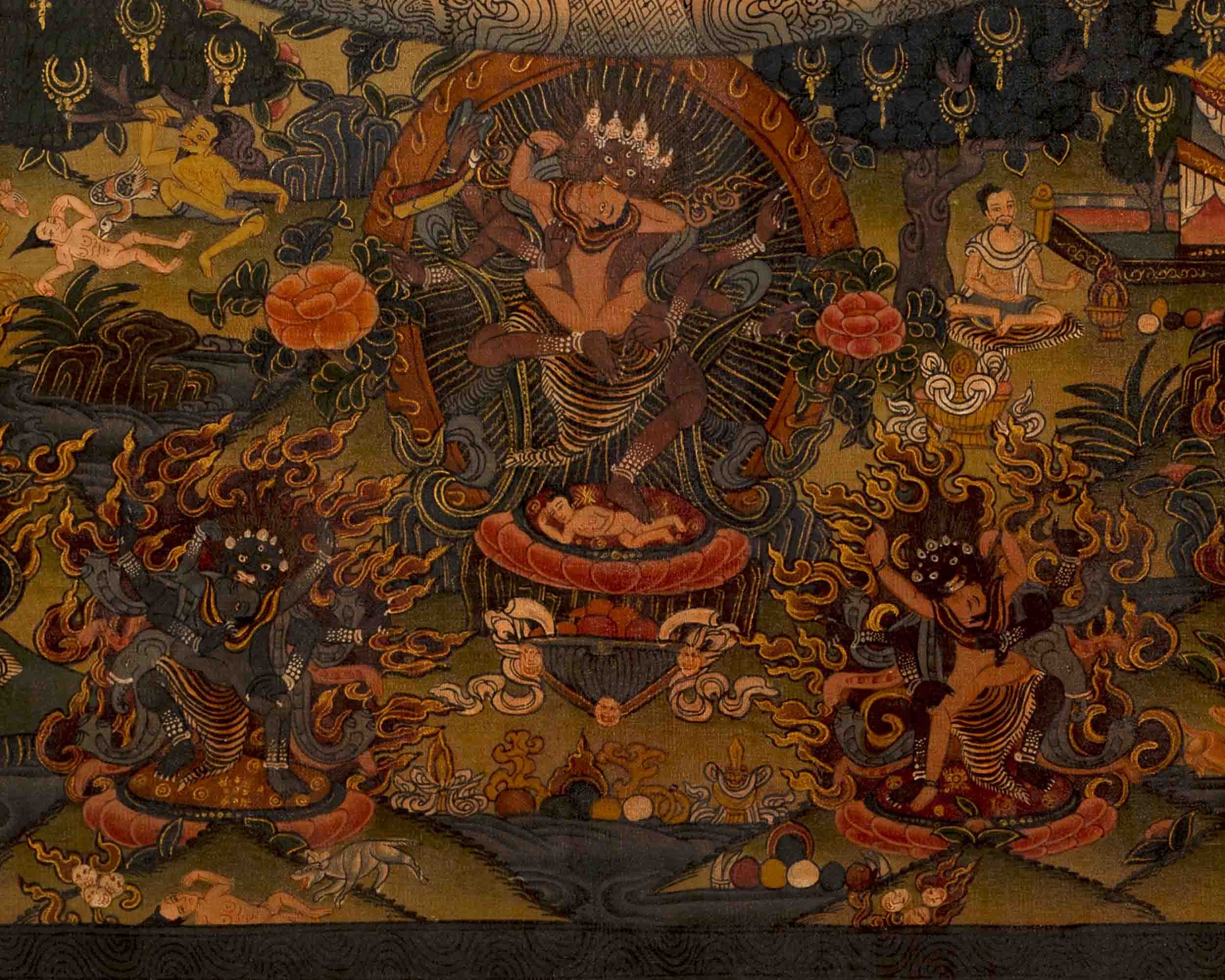 Lokeshvara Chenrezig Mandala | Traditional Buddhist Thangka | Wall Decors