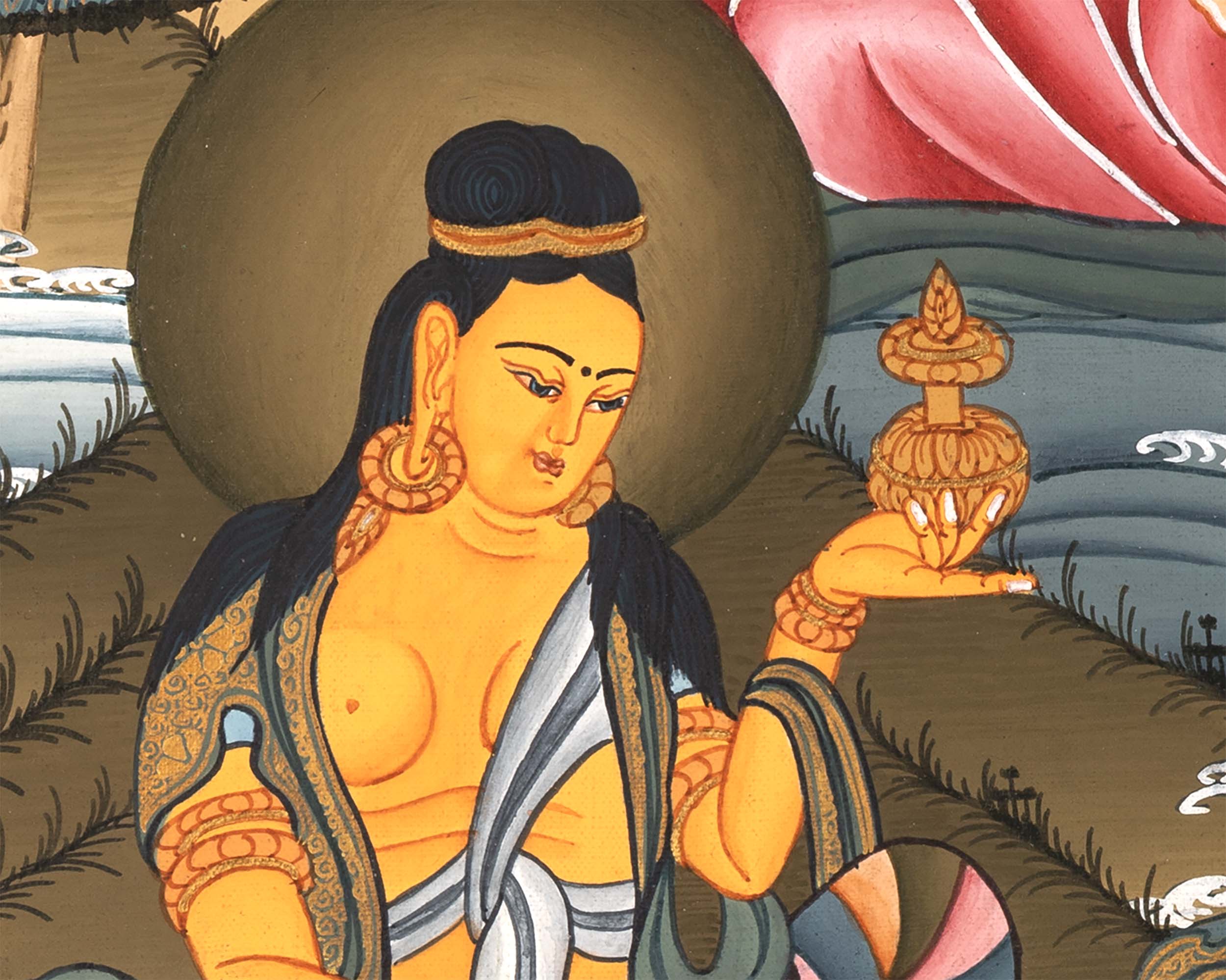 Goddess Green Tara Thangka | Handpainted Tibetan Art | Wall Decors