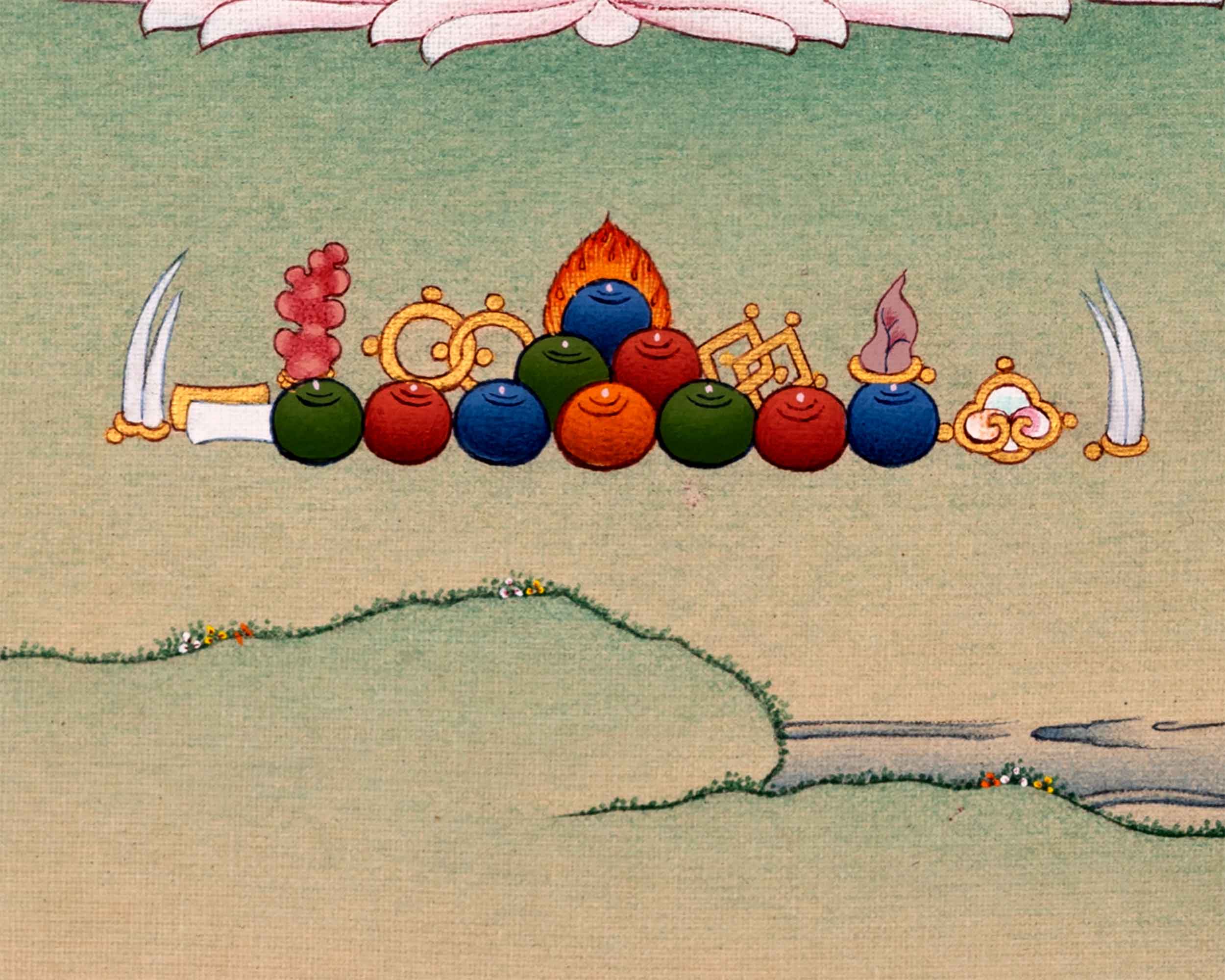 24K Gold White Tara Goddess Thangka | Traditional Tibetan Art