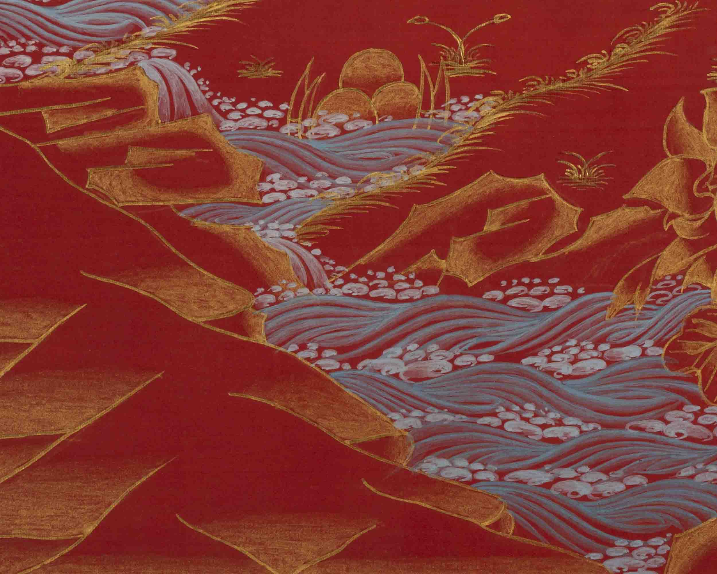 Manjushree Thangka | 24K Gold Style Painting | Religious Wall Decors