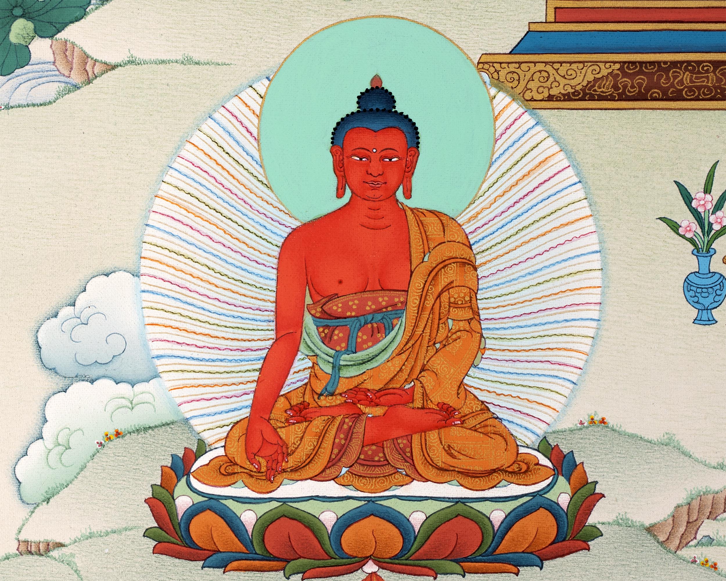 8 Medicine Buddhas | Bhaisajyaguru | Thangka Painting