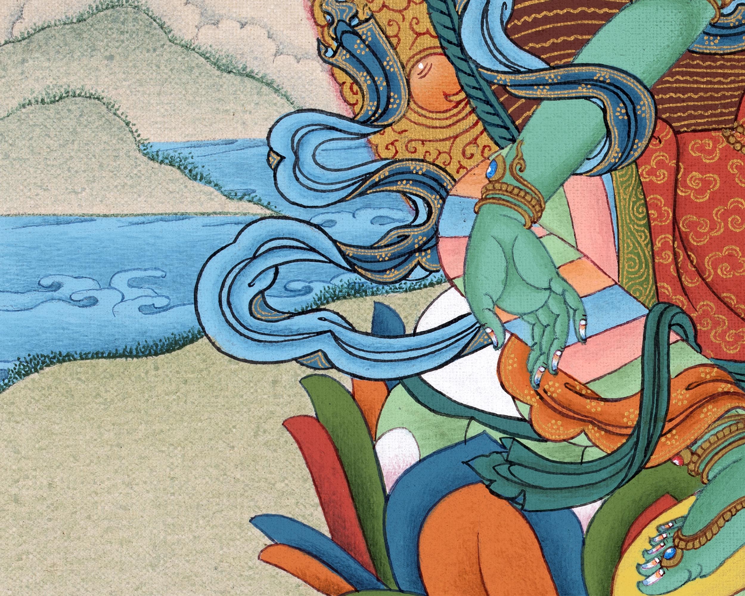 Mother Green Tara Thangka | Tibetan Buddhist Painting