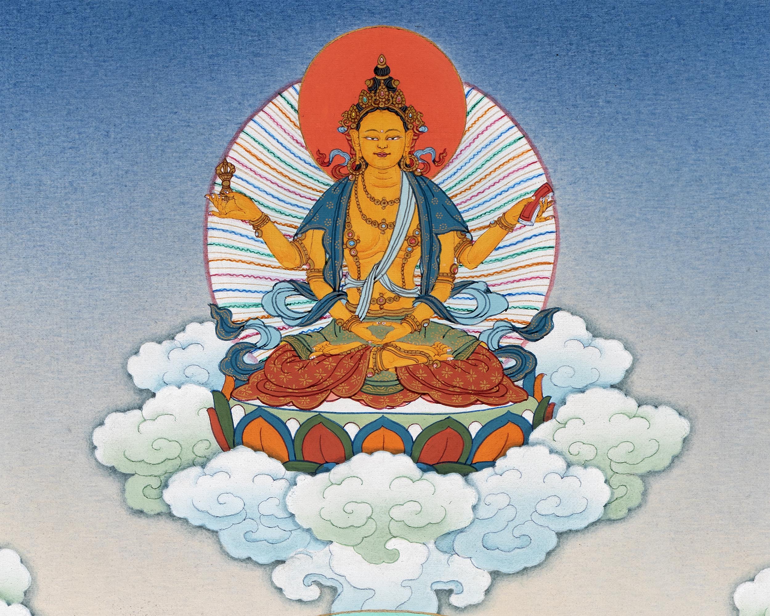 5 Manjushree Thangka | Hand Painted Tibetan Art | Manjushri Painting