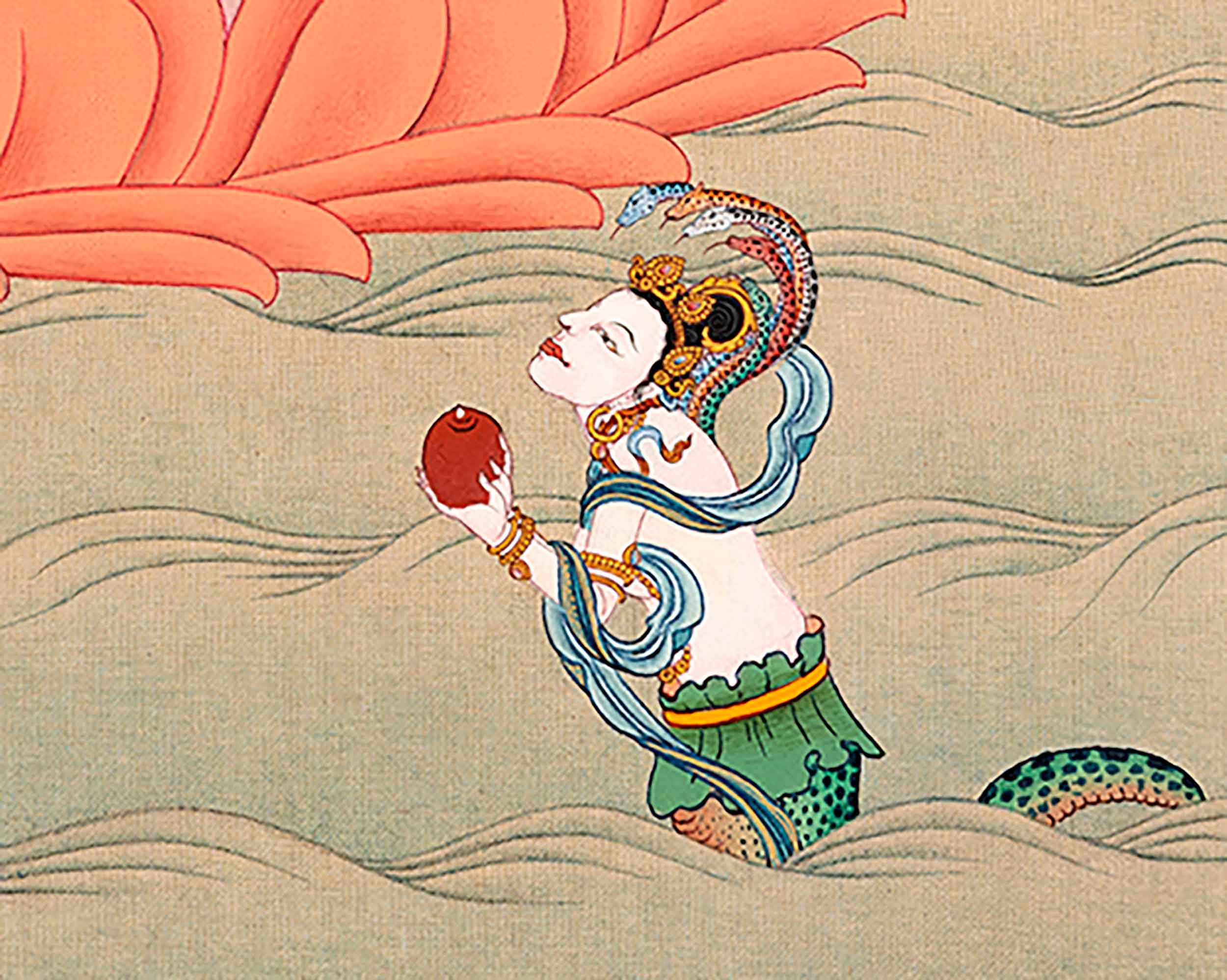 Traditionally Hand-Painted Bodhisattva Manjushri Thangka | Tibetan Bodhisattva Art