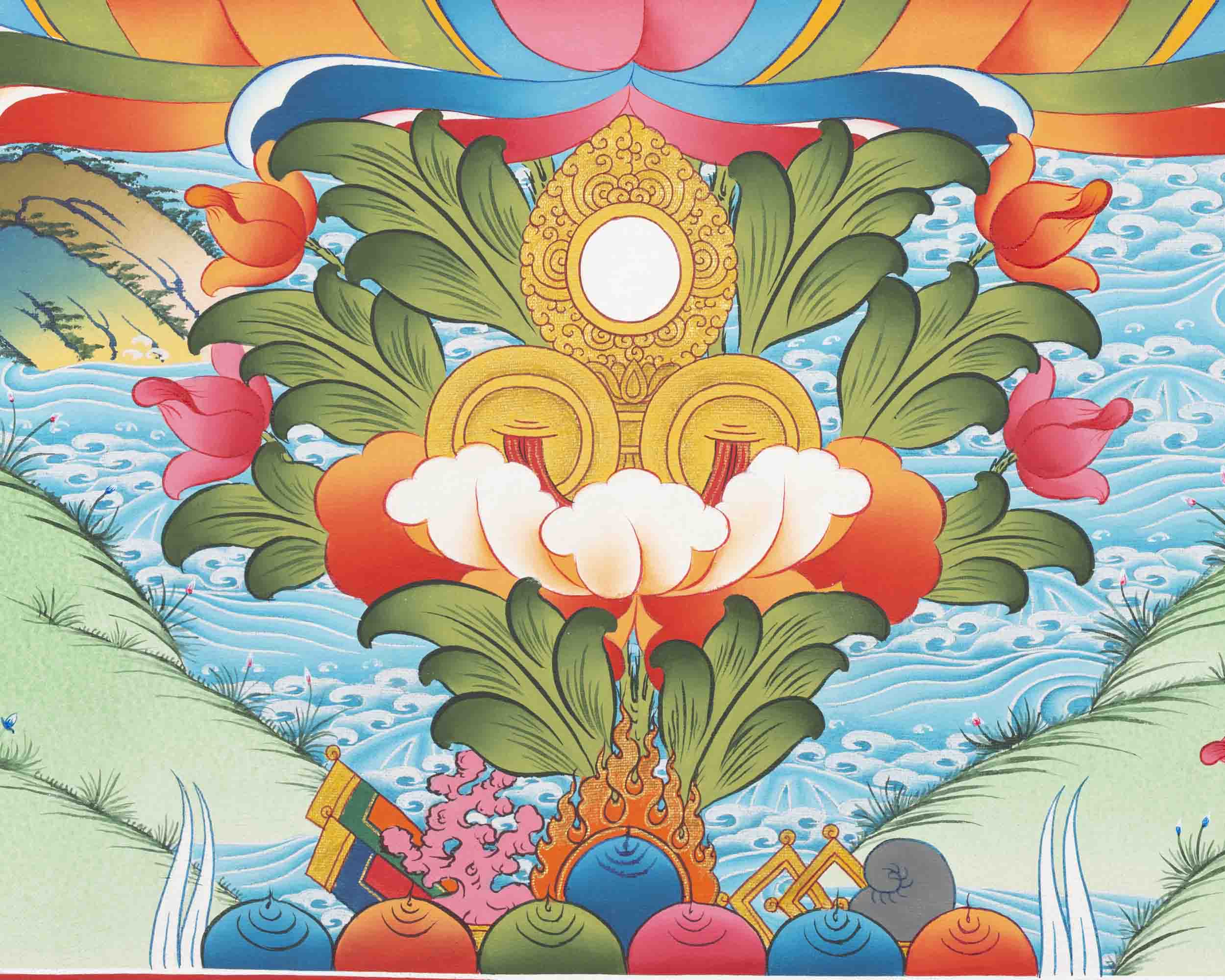 Shakyamuni Buddha Thangka | Religious Buddhist Paint | Wall Decors