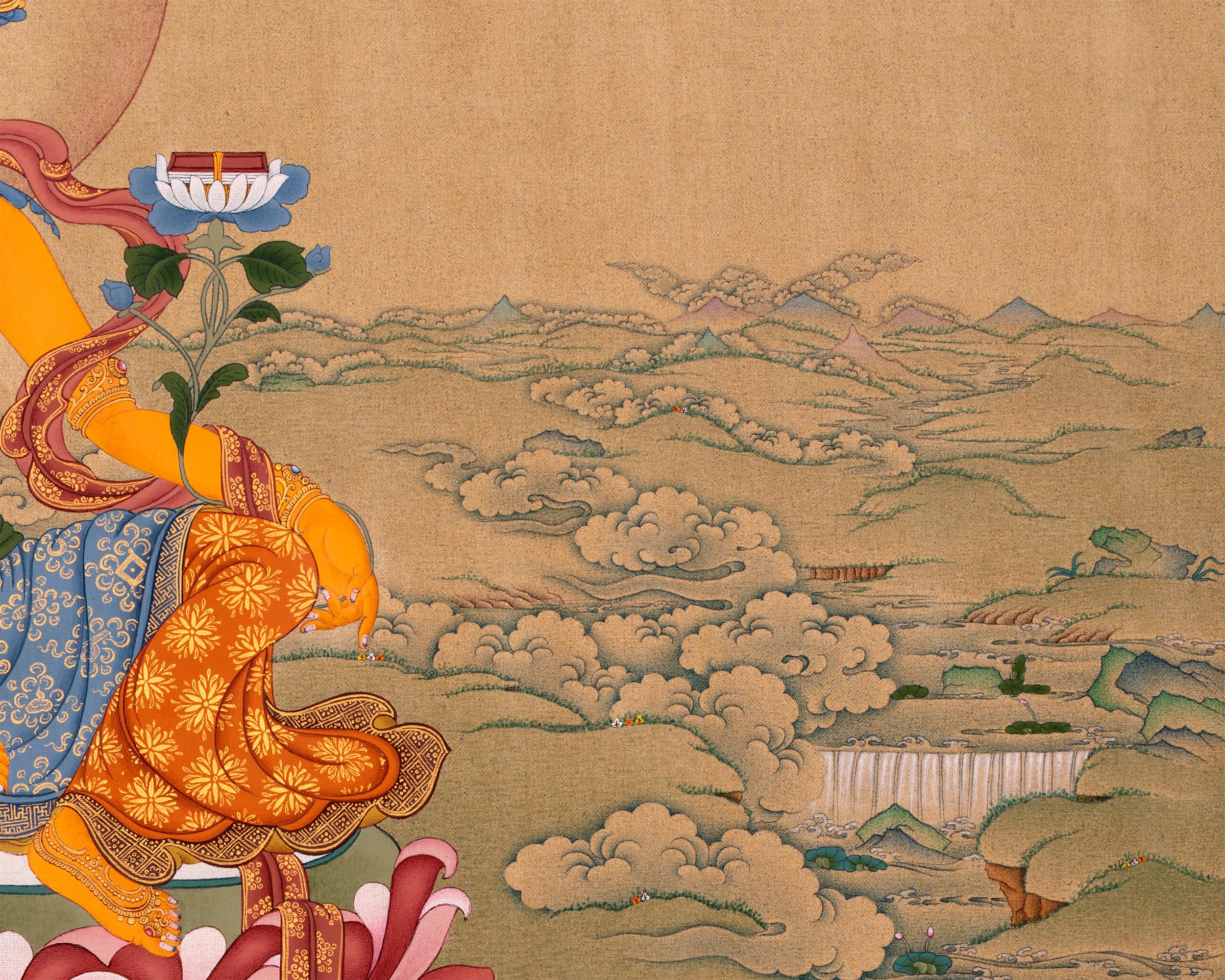 Manjushri Bodhisattva Thangka | Traditionally Hand Painted Art