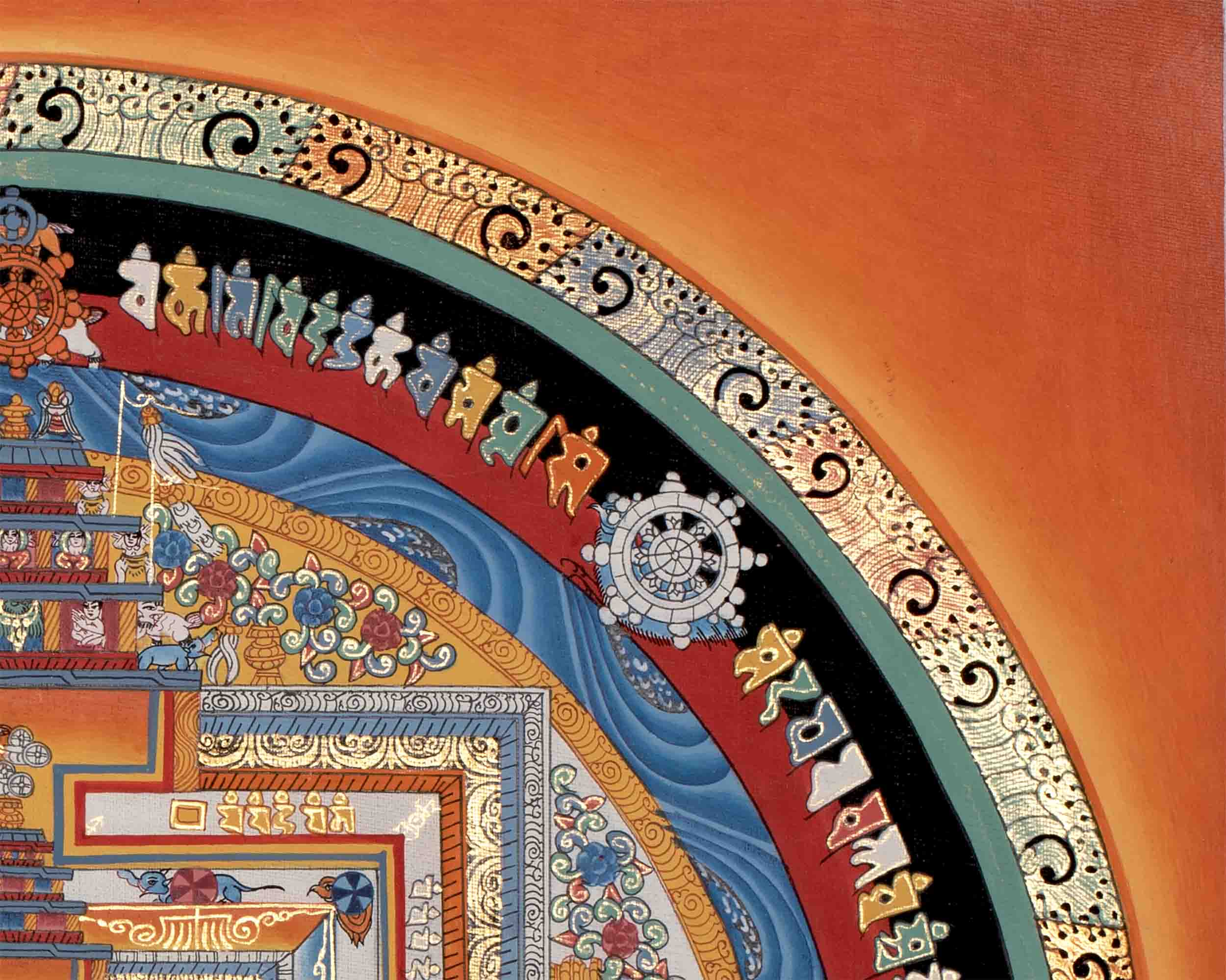 Hand Painted Kalachakra Mandala Thangka | Traditional Thangka Art