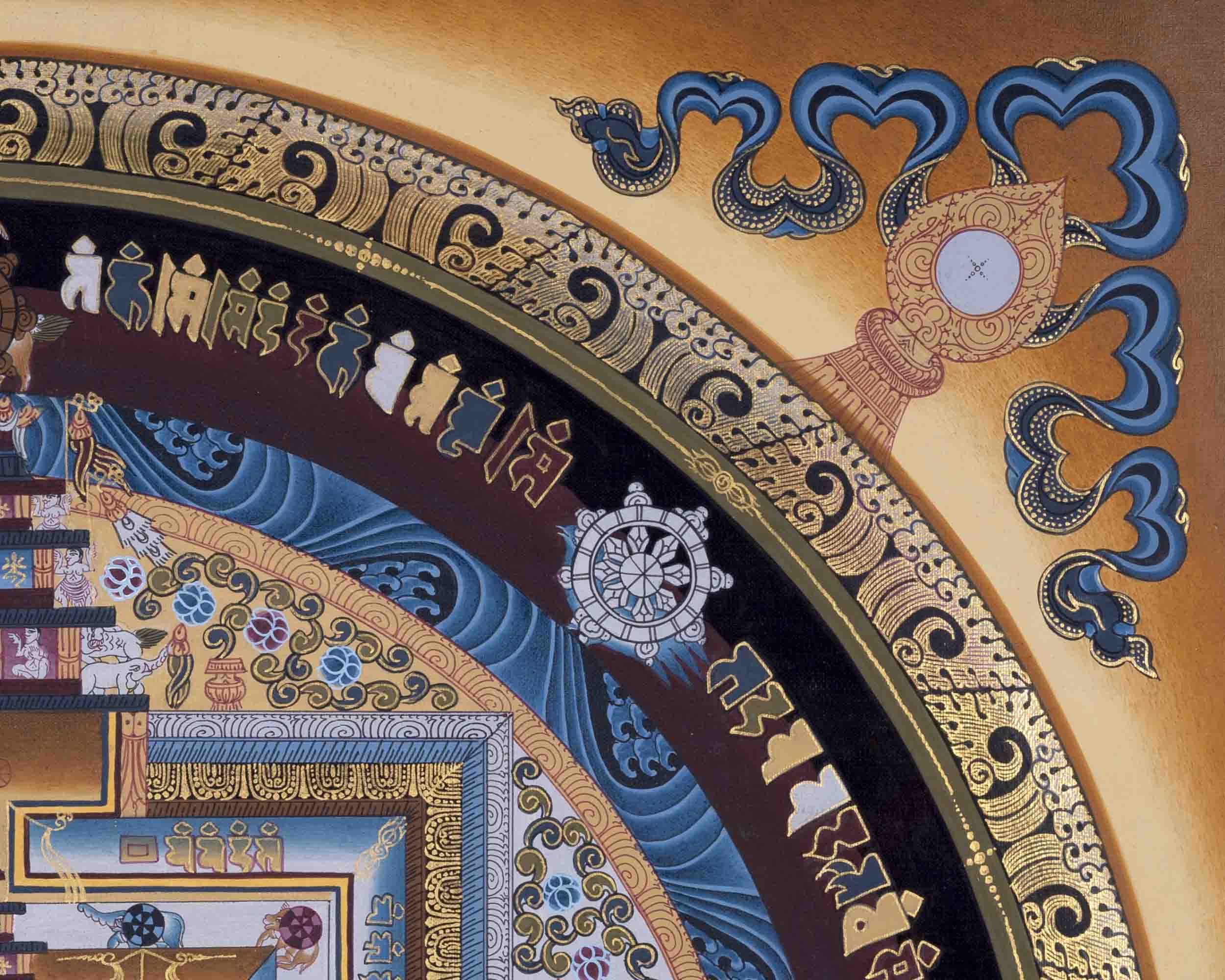 Handpainted Kalachakra Mandala | Traditoinal Tibetan Thangka | Wall Decors