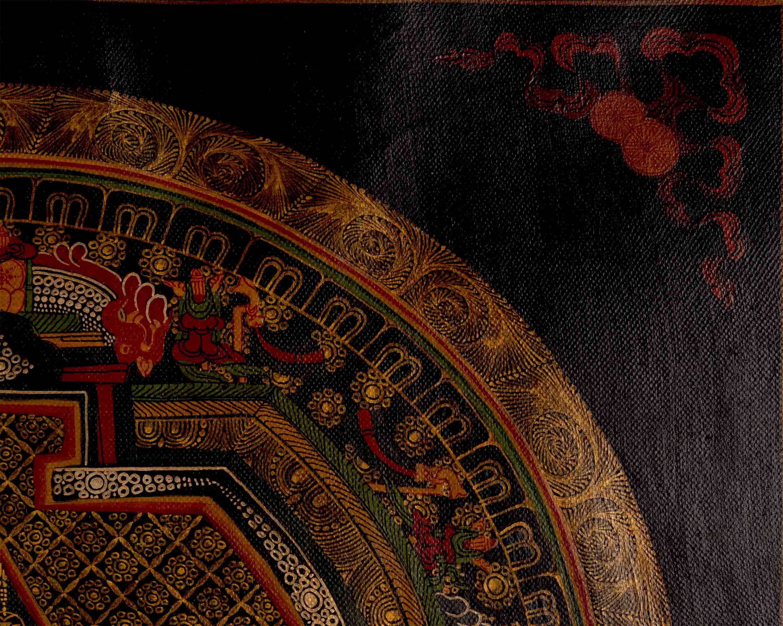 Oil Varnished Star Mandala Tibetan Thangka | Mandala Art