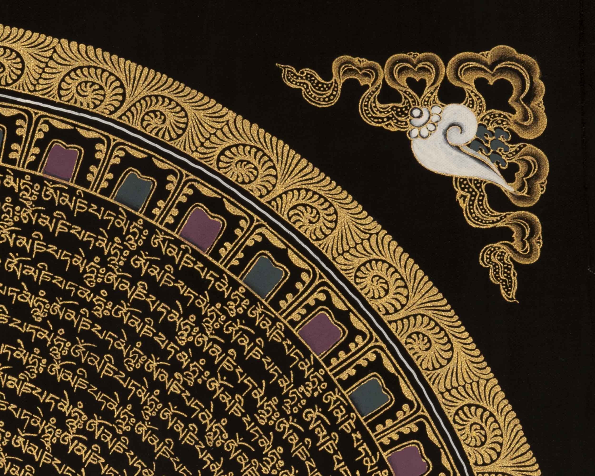 Om Mandala Thangka | Traditional Buddhist Artwork | Wall Decoration