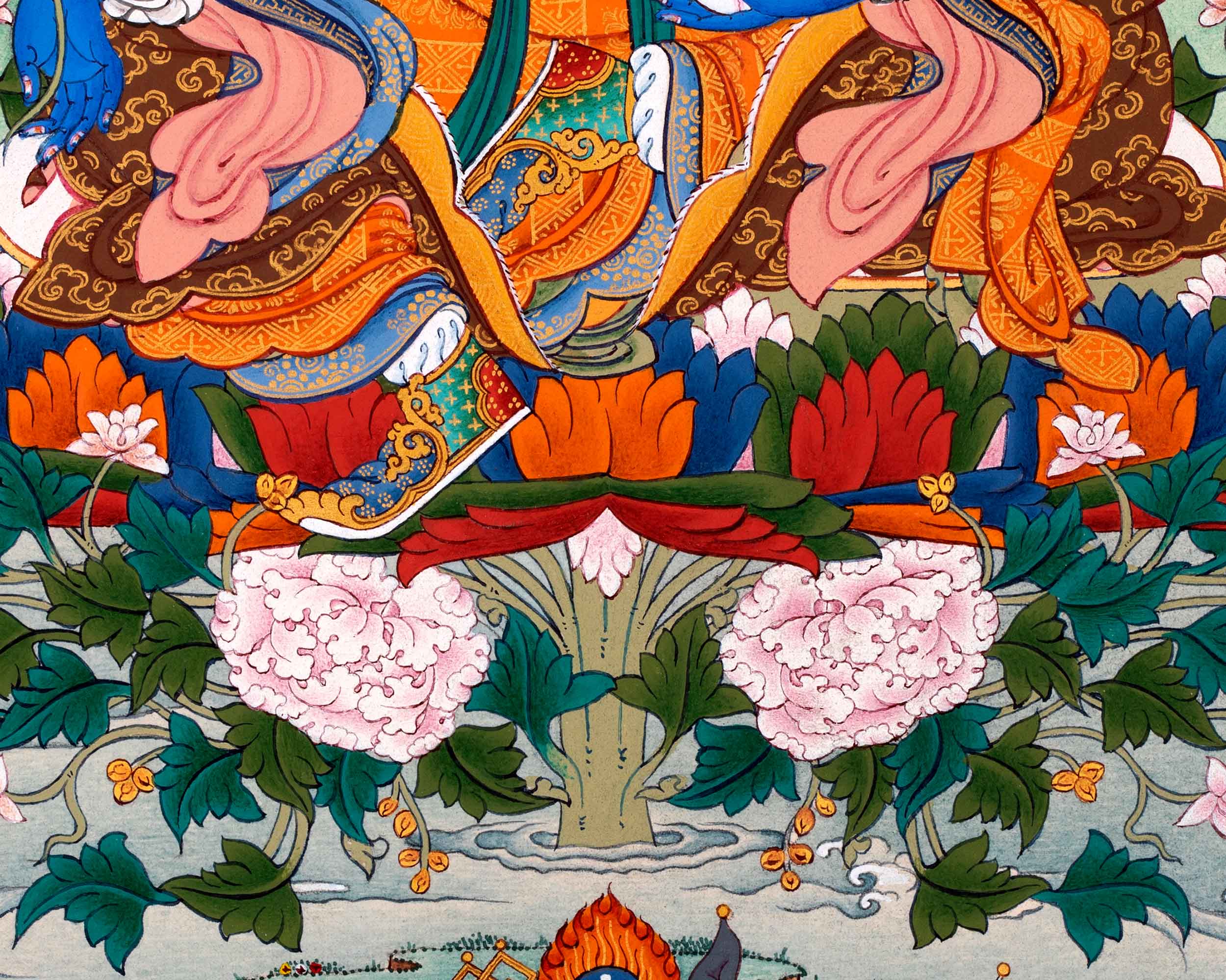 Guru Urgen Menla, Medicine Buddha Form of Guru Rinpoche Thangka
