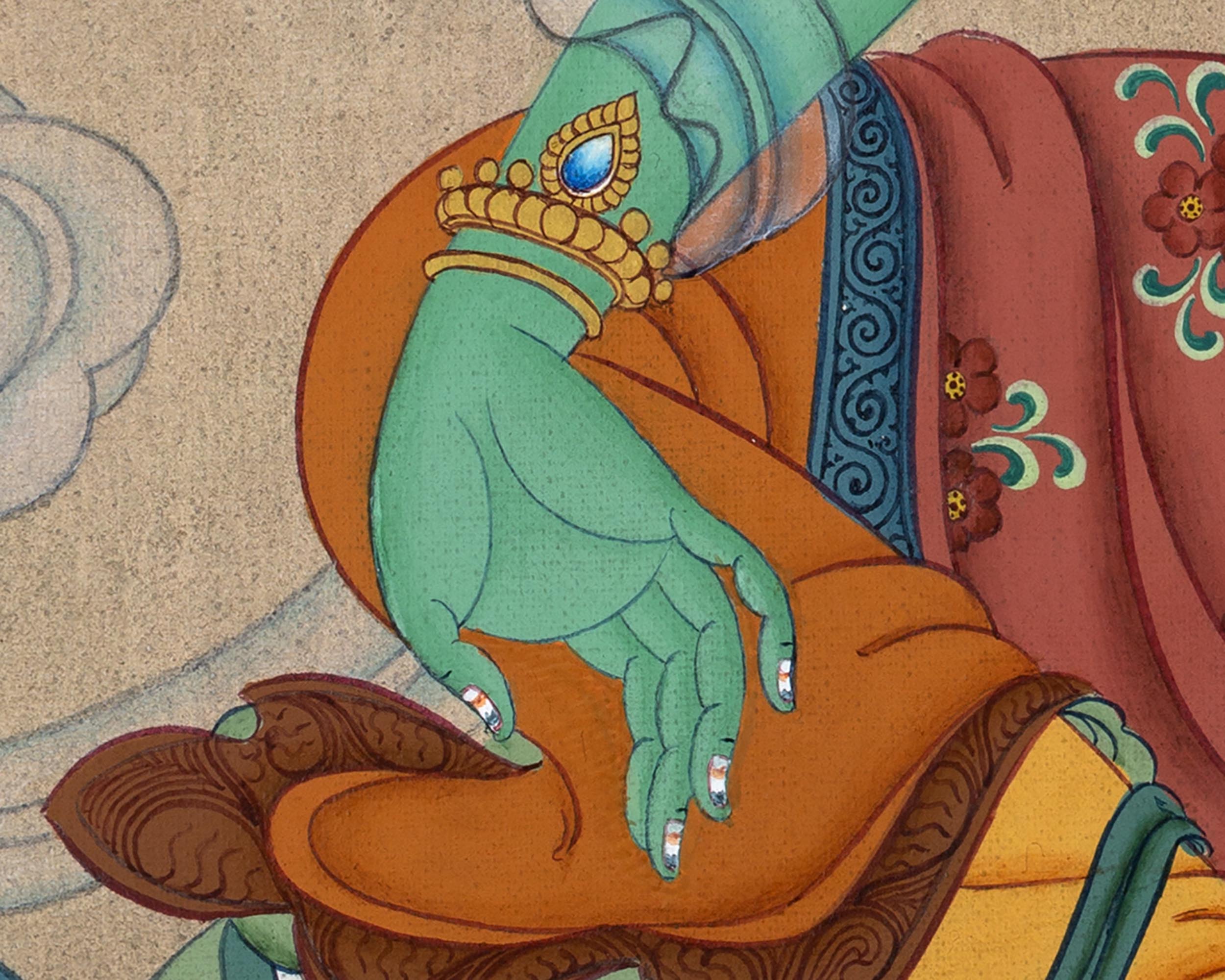 Green Tara Painting | Tibetan Thangka Painting