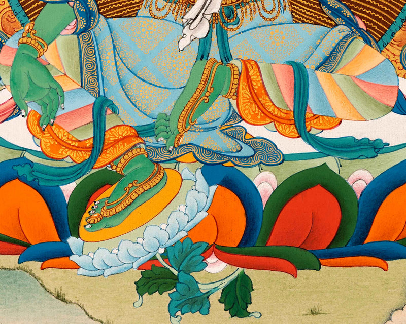 Green Tara Nepal Thangka | Traditional Tibetan Buddhist Painting
