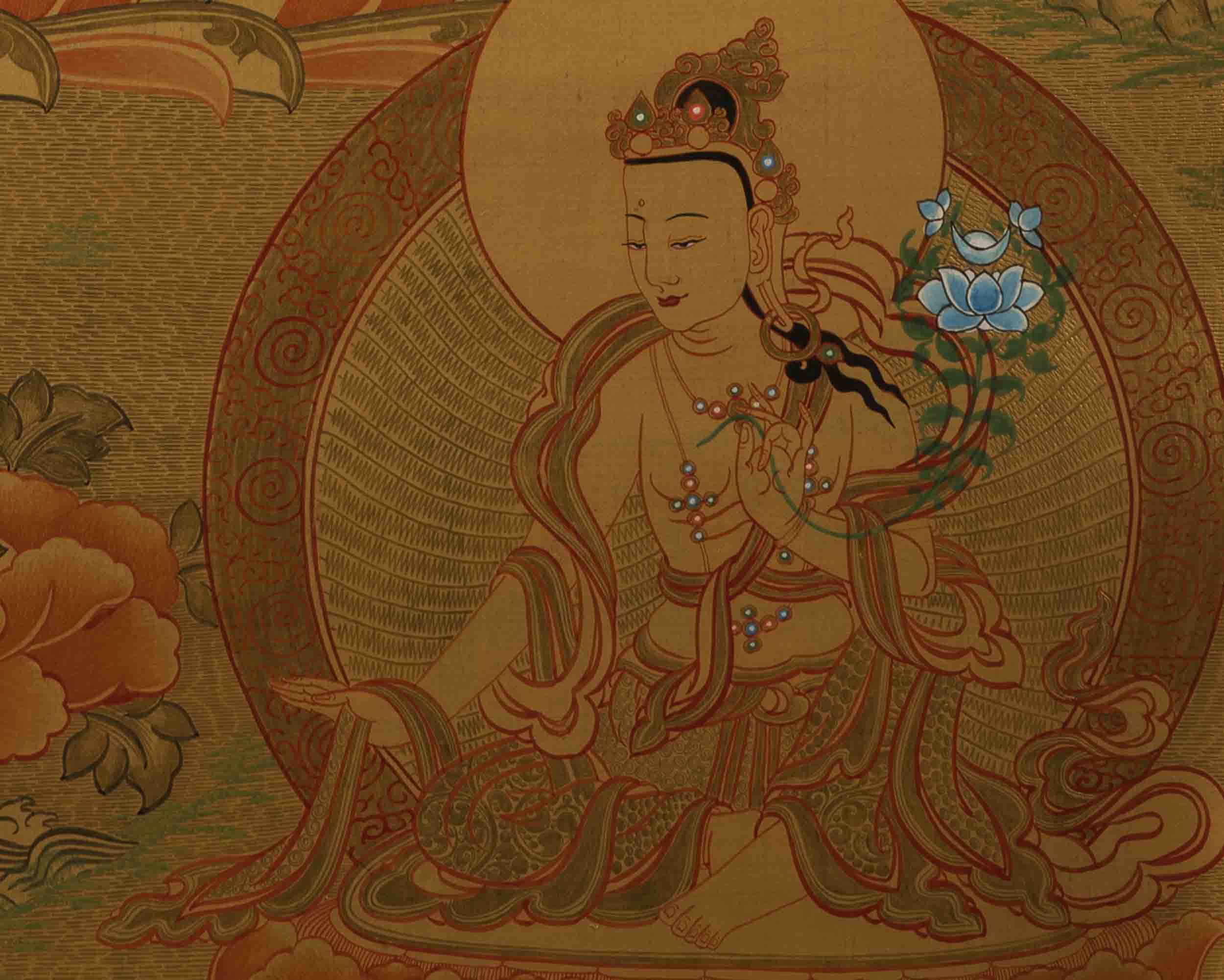 Healing Buddha Thangka | Bhaisajyaguru Thangka | Wall Hanging Decors