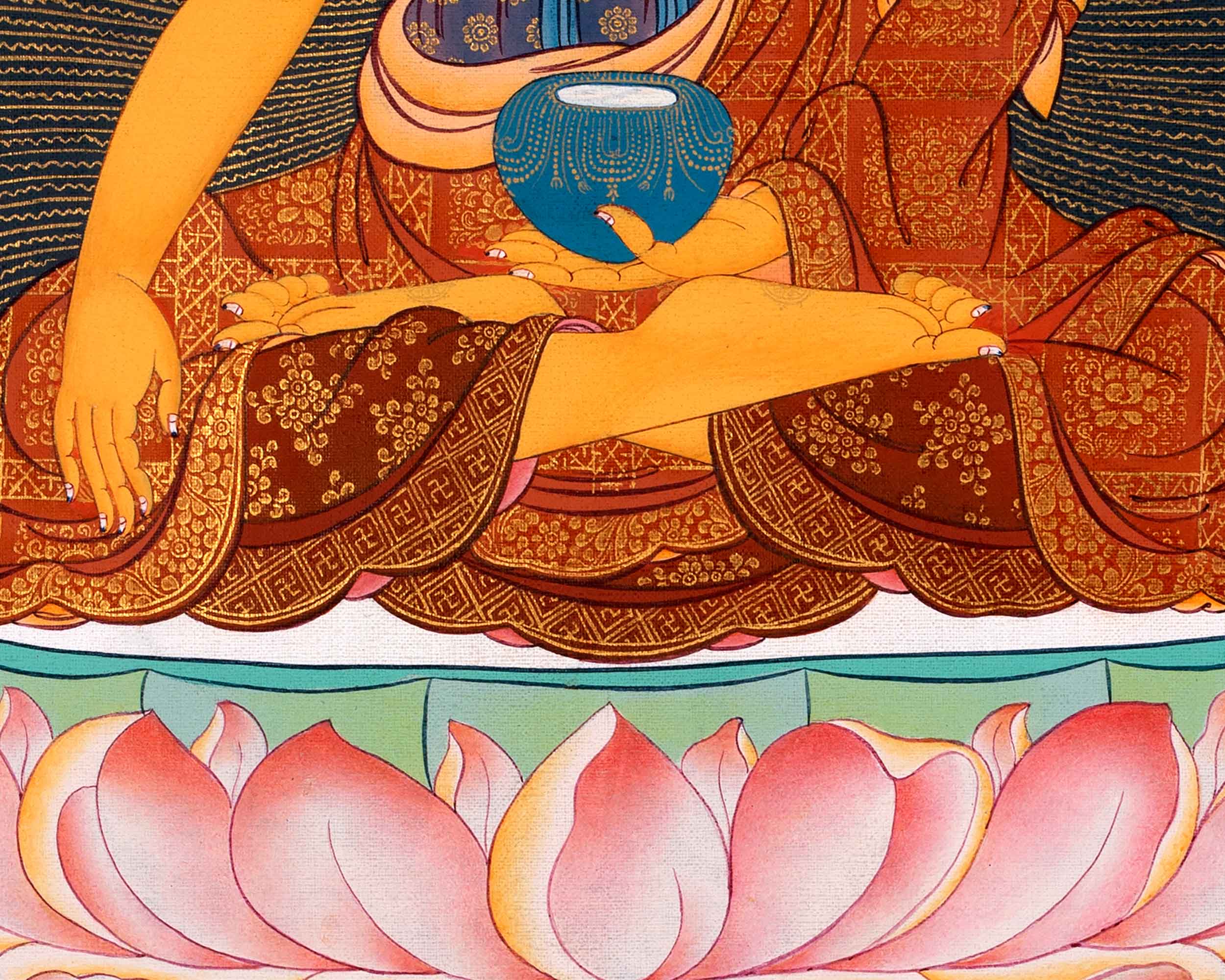 Historical Buddha Shakyamuni Thangka | Traditional Tibetan Buddhist Art