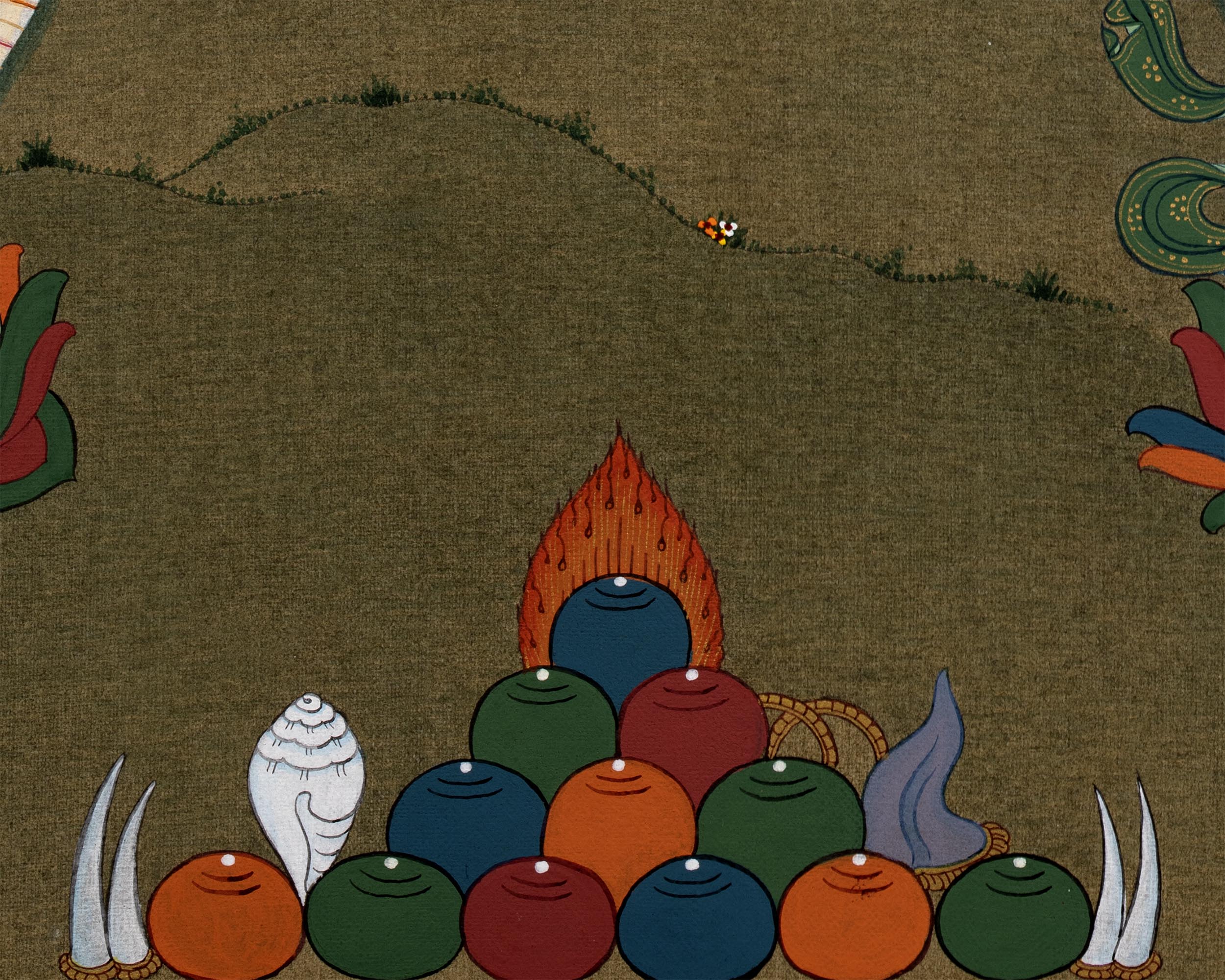 Amitayus With White Tara And Namgyalma Thangka | Tibetan Buddhist Art