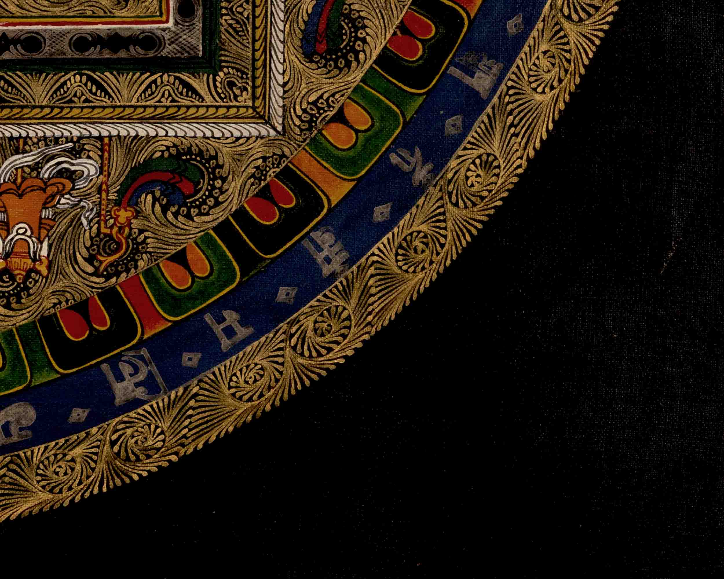 Om Mantra Mandala | Tibetan Traditional Thangka | Wall Decors