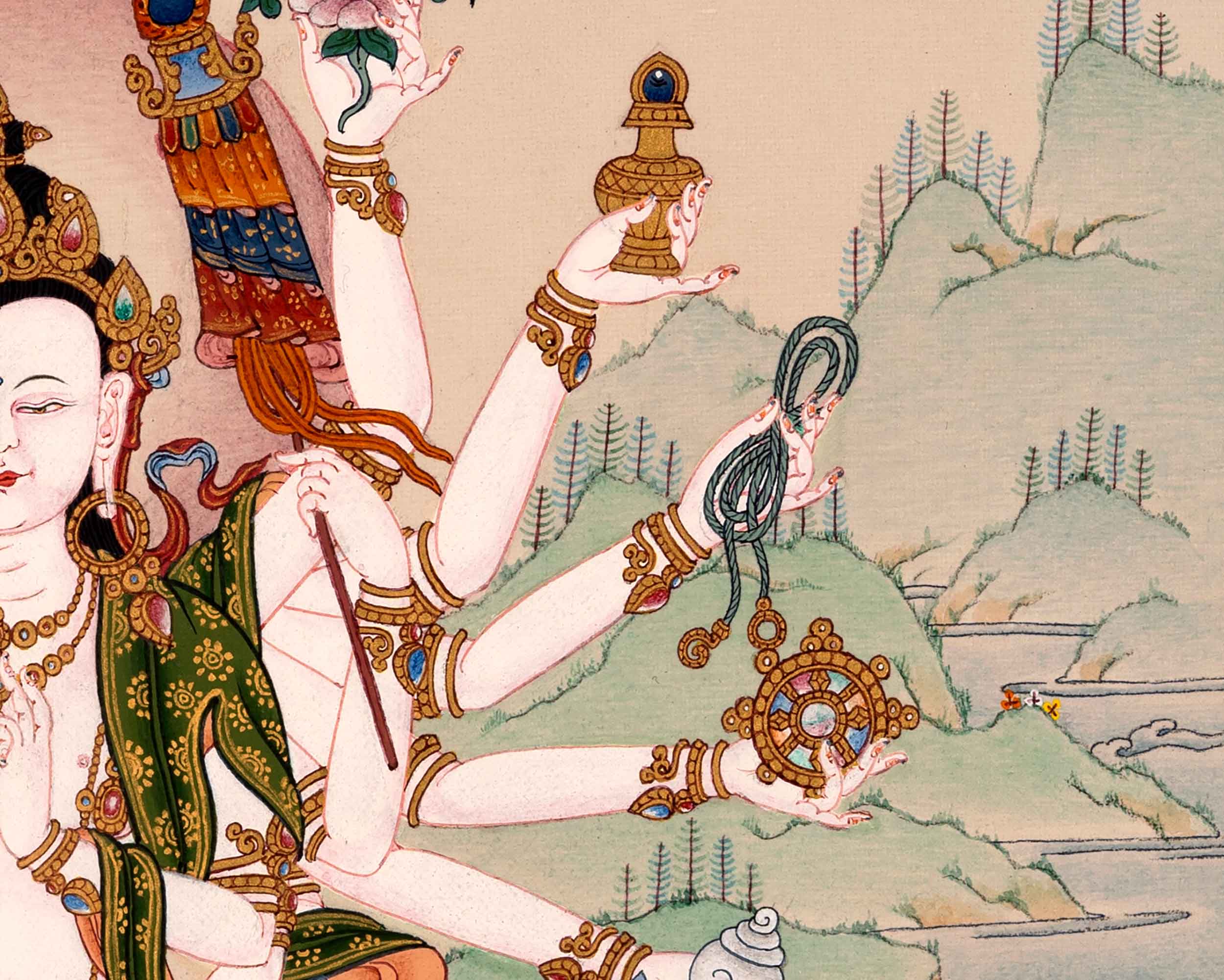 Cundi Buddha Thangka | Traditional Hand Painted Artwork
