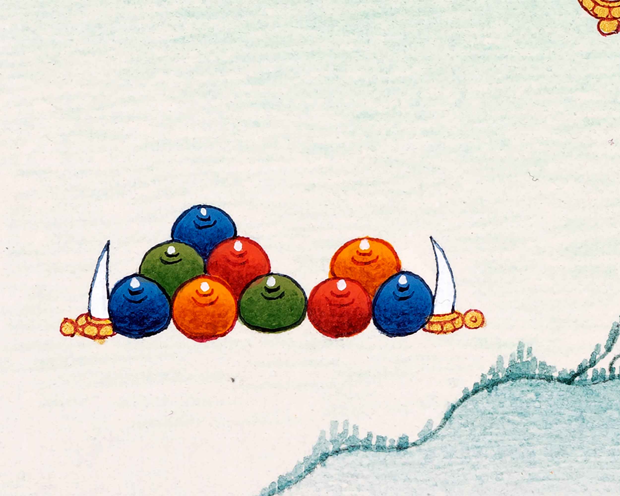 Tibetan Yellow Dzambhala Thangka Painting | The Tibetan Wealth Deity | Buddhist Kubera