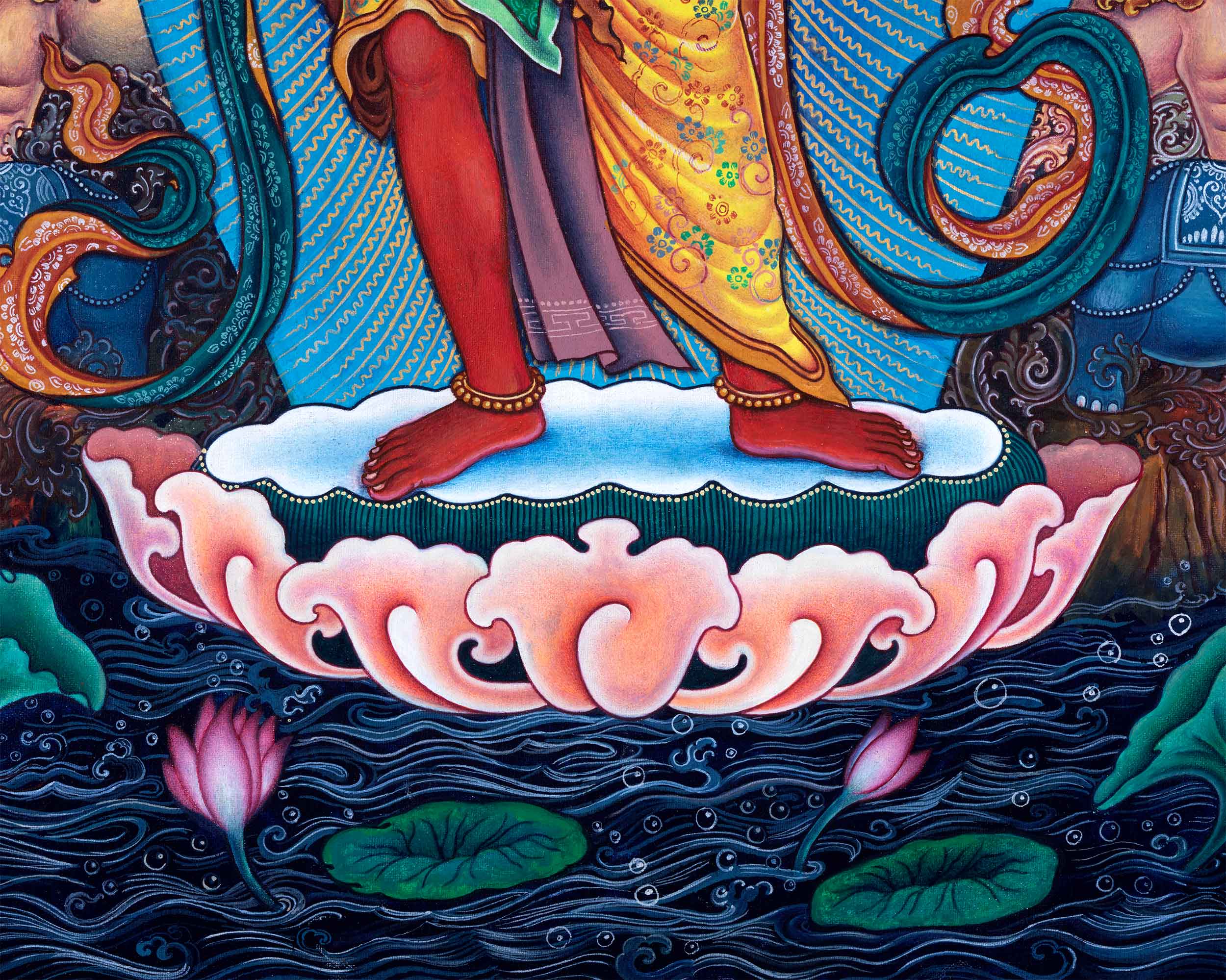 Traditional Nepali Pauba Print Of Avalokitesvara Bodhisattva | The Bodhisattva Of Compassion Chenrezig