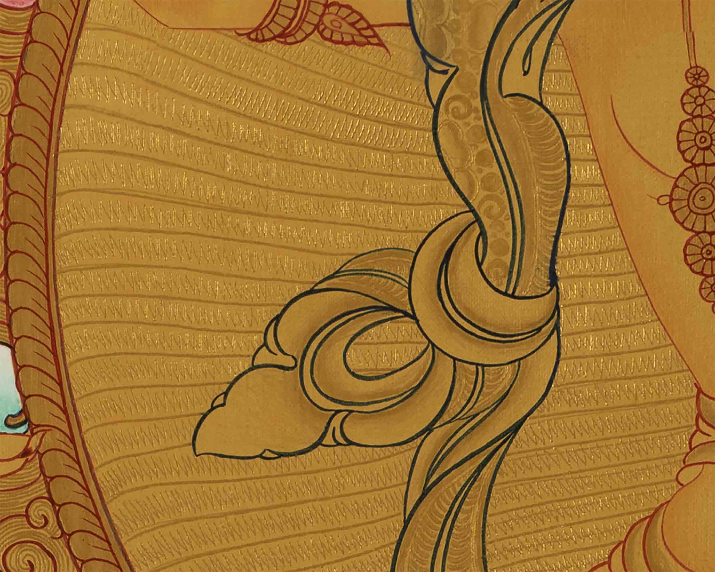 Gold Style Manjushree Thangka | Home Wall Hanging Thanka