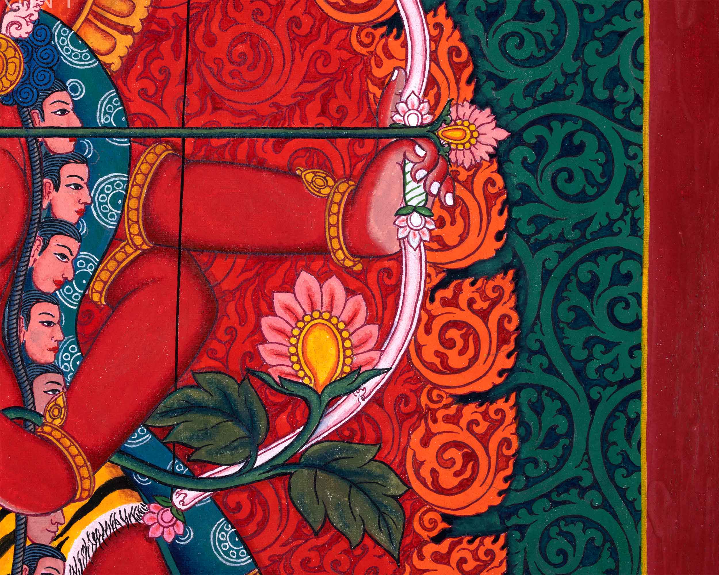 Traditional Style Nepali Art Print Of Kurukulla Goddess | Newari Pauba Print For Dakini