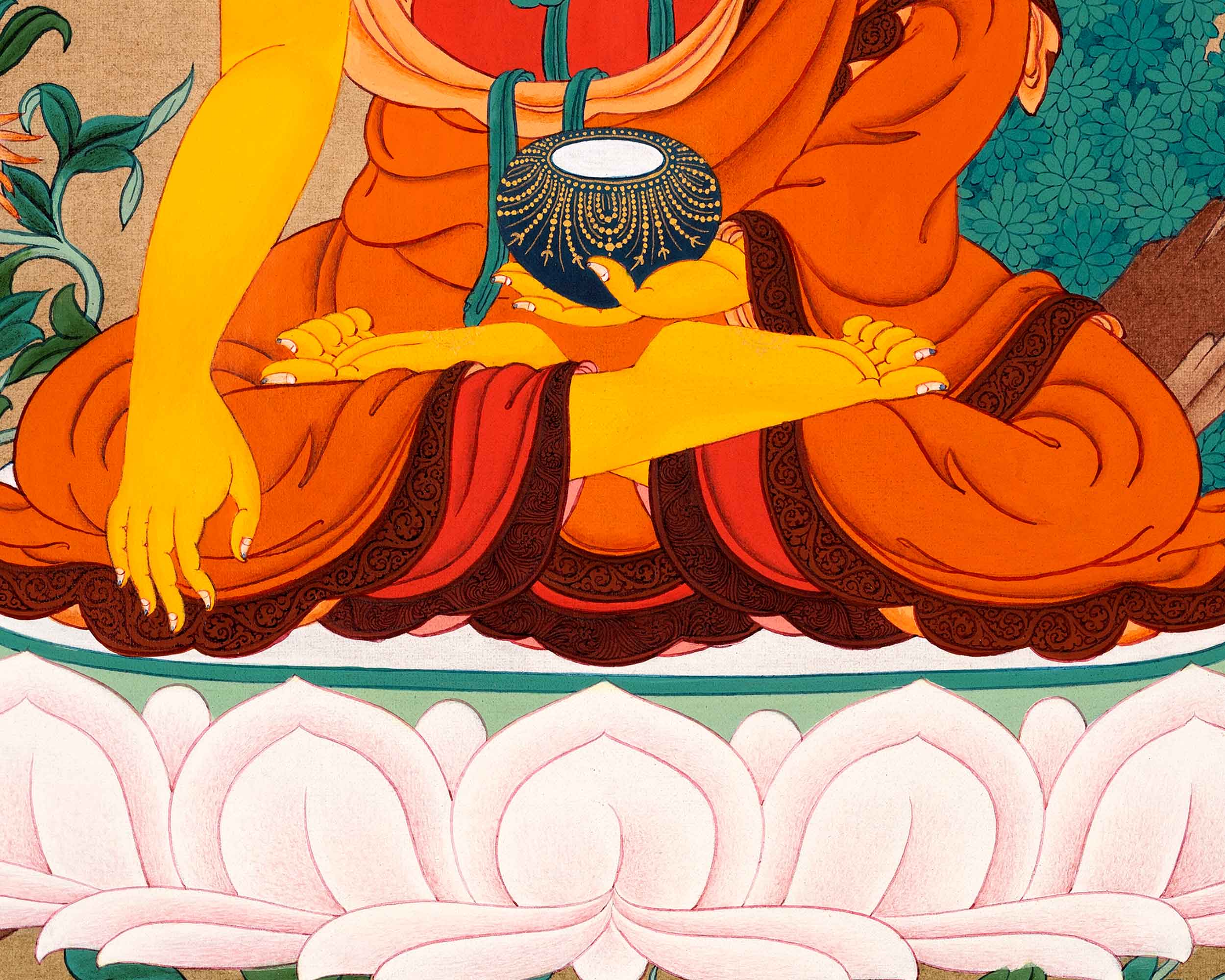 Shakyamuni Buddha Art, Tibetan Thangka Hand painted in Enlightenment Studio