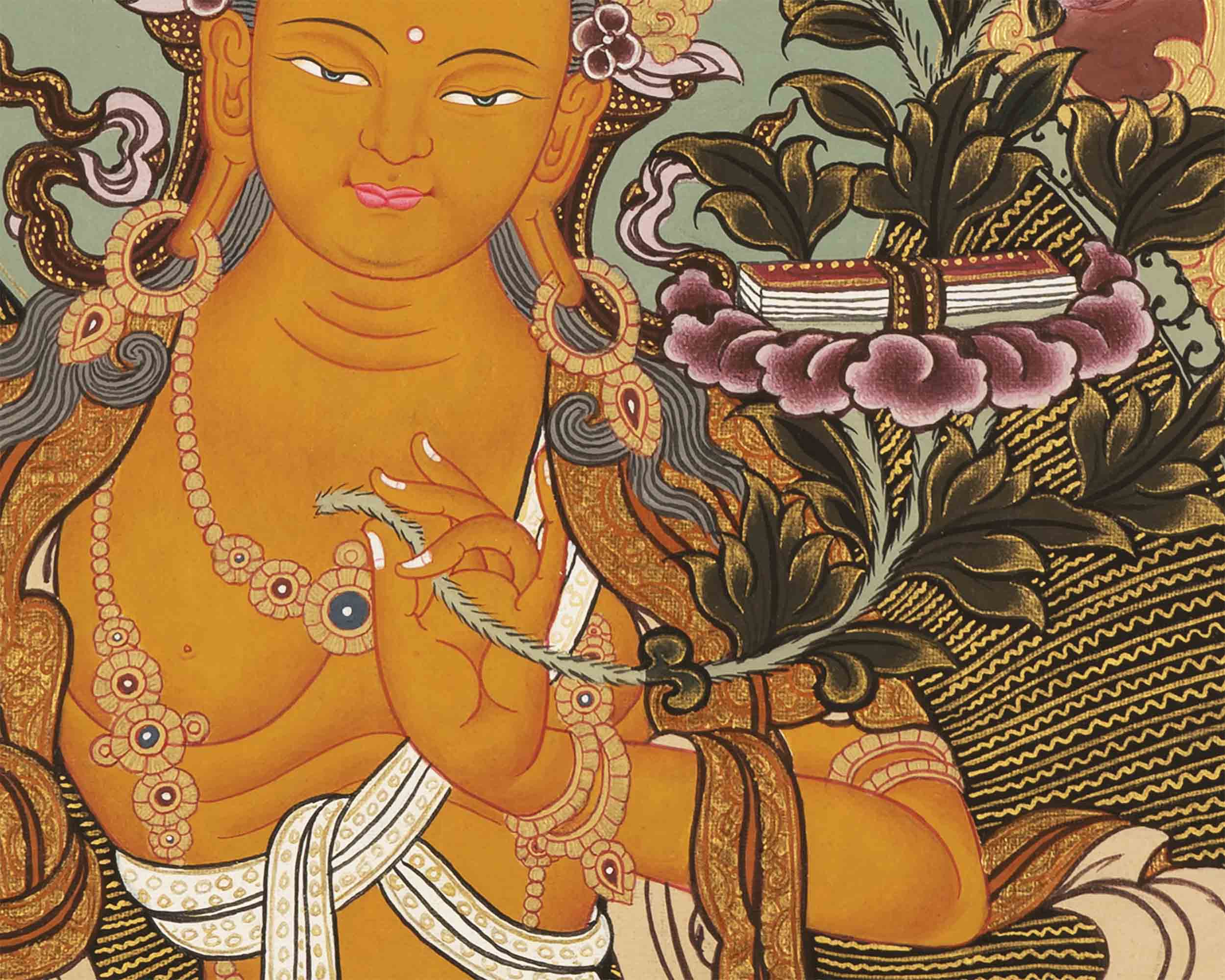 Manjushree Thangka Painting | Tibetan Buddhism Thangka Art