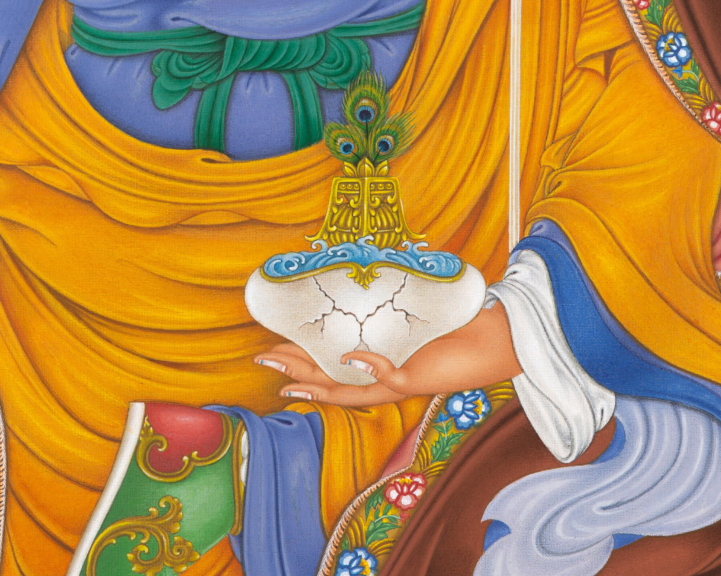 Guru Padmasambhava Thangka Print | Tibetan Thangka Canvas Print