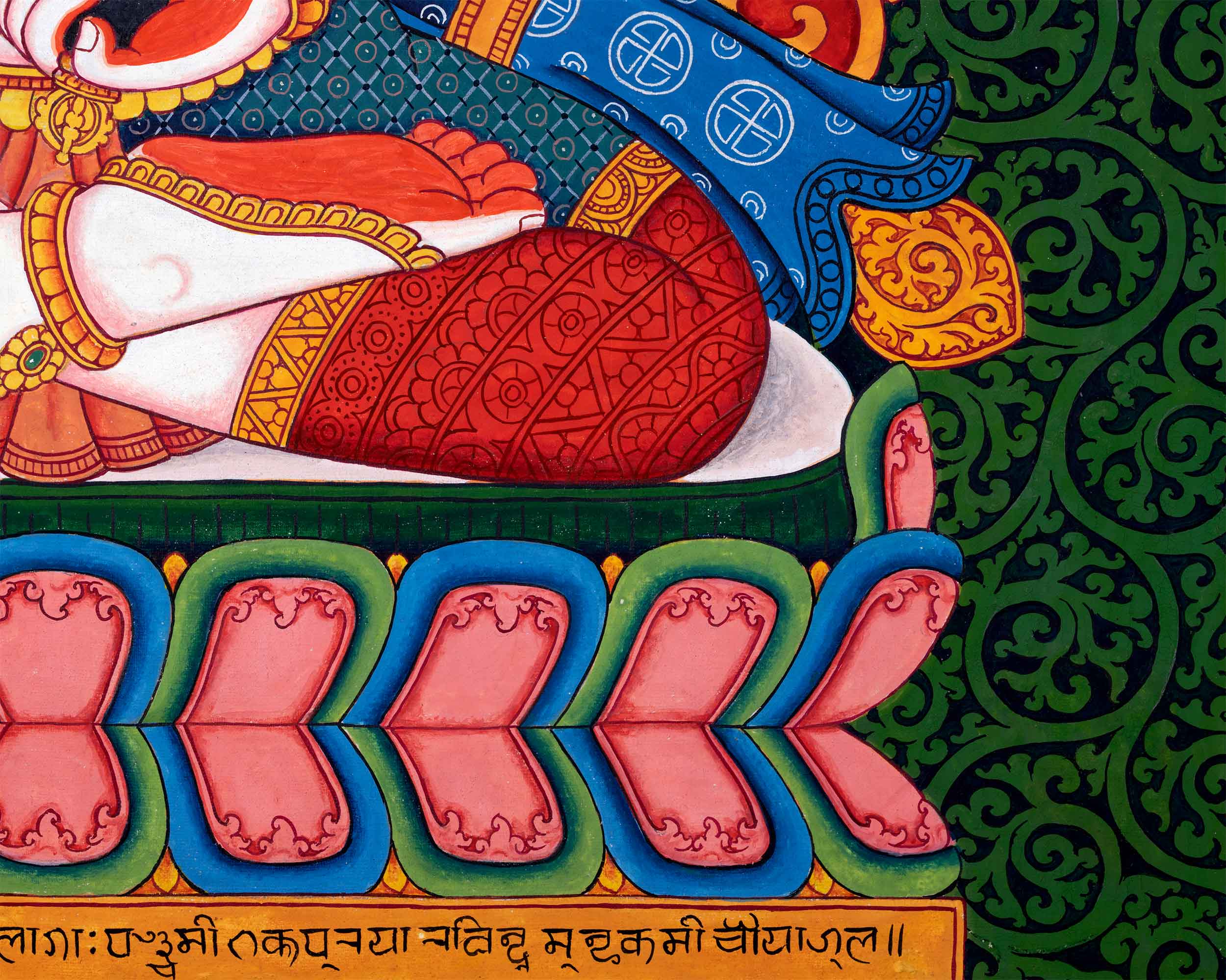 Newari Pauba Art Print For The Practice Of Vajrasattva Mantra | Om Vajrasattva Hum Mantra Practice Art