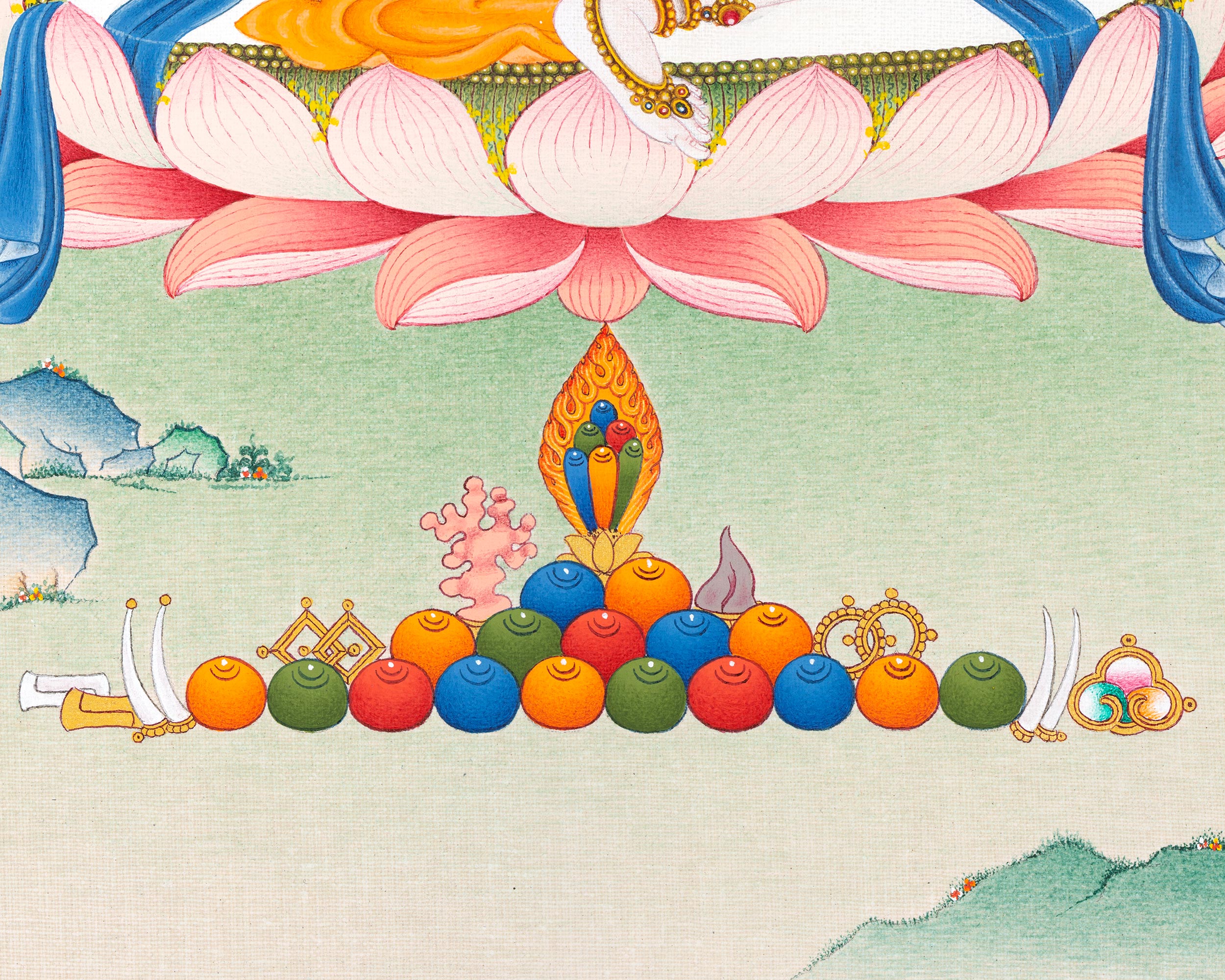 Mandarva Thangka | Long-Life Dakini | Himalayan Buddhist Art