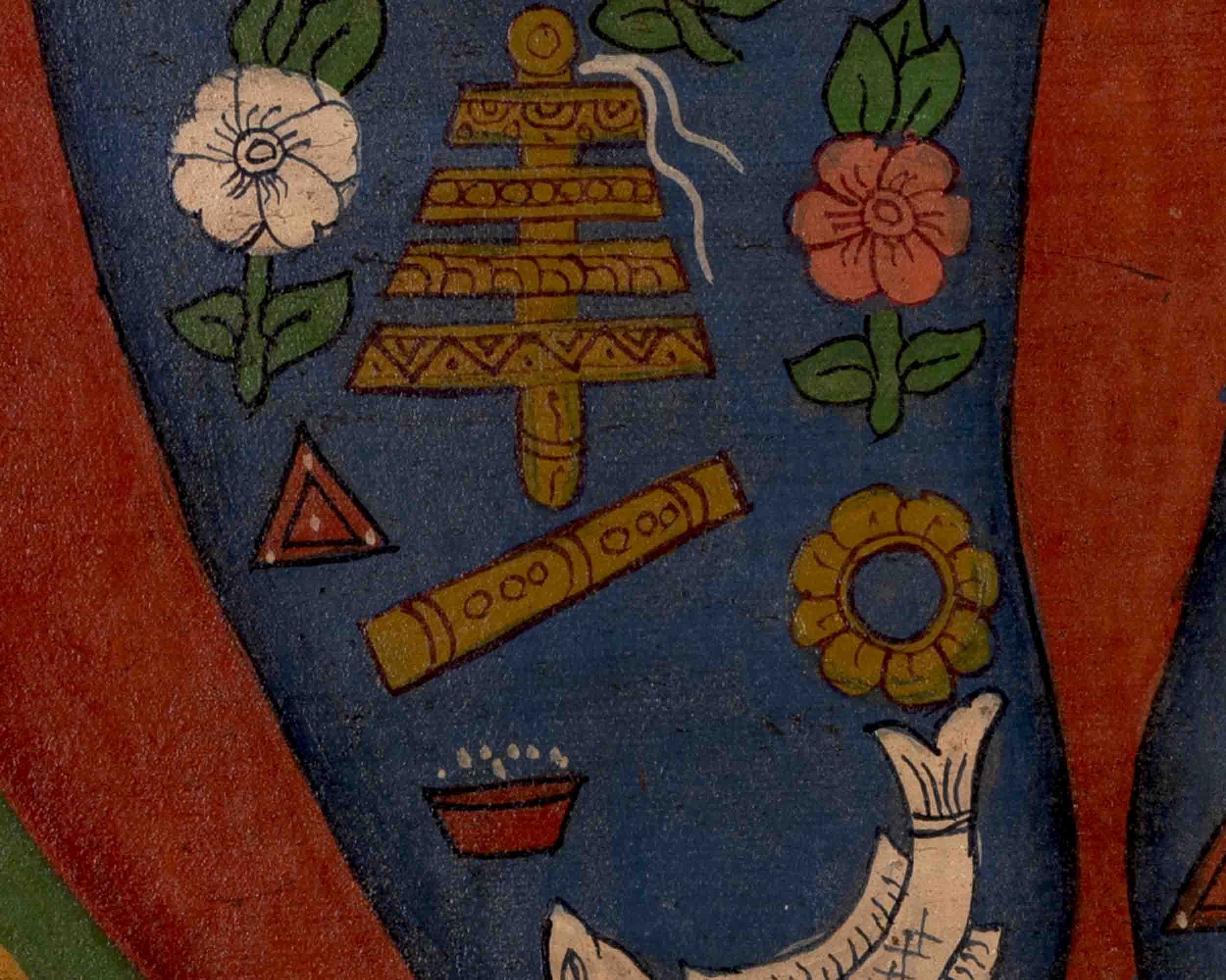 Buddha's Feet Thangka | Laden with Auspicious Signs | Religious Wall Decors