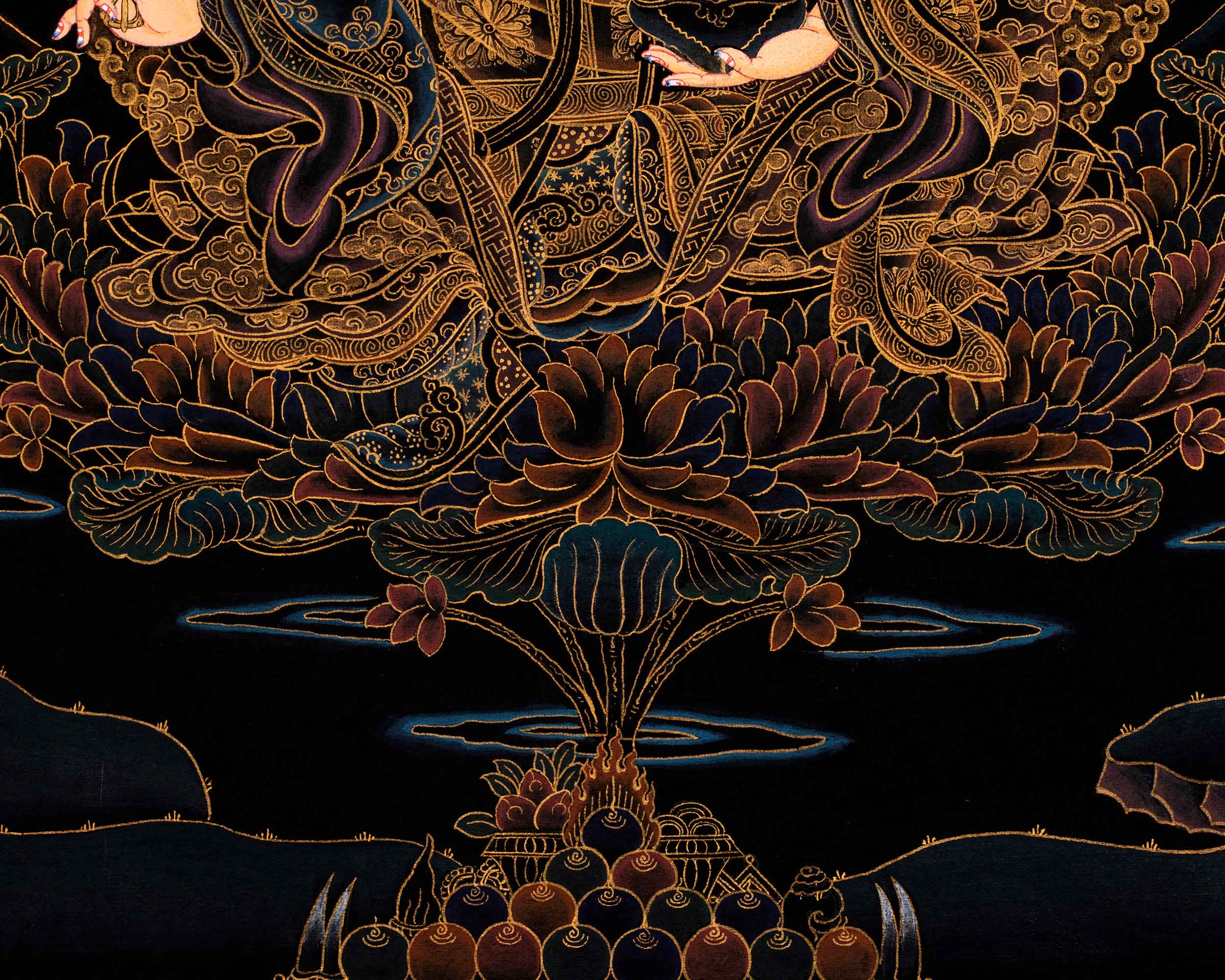 Guru Rinpoche Prayer Thangka | Himalayan Buddhist Sacred Art