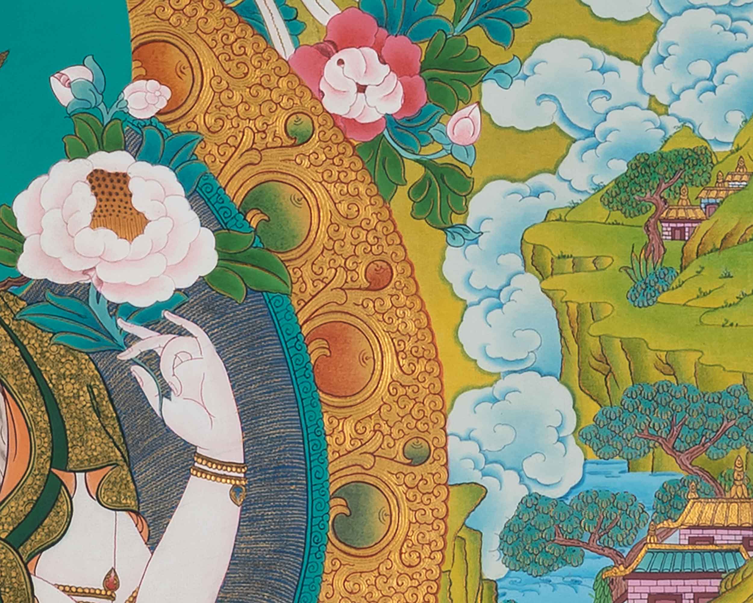 Avalokiteshvara Chenrezig Thangka | Hand-Painted Art Of The Bodhisattva Of Wisdom