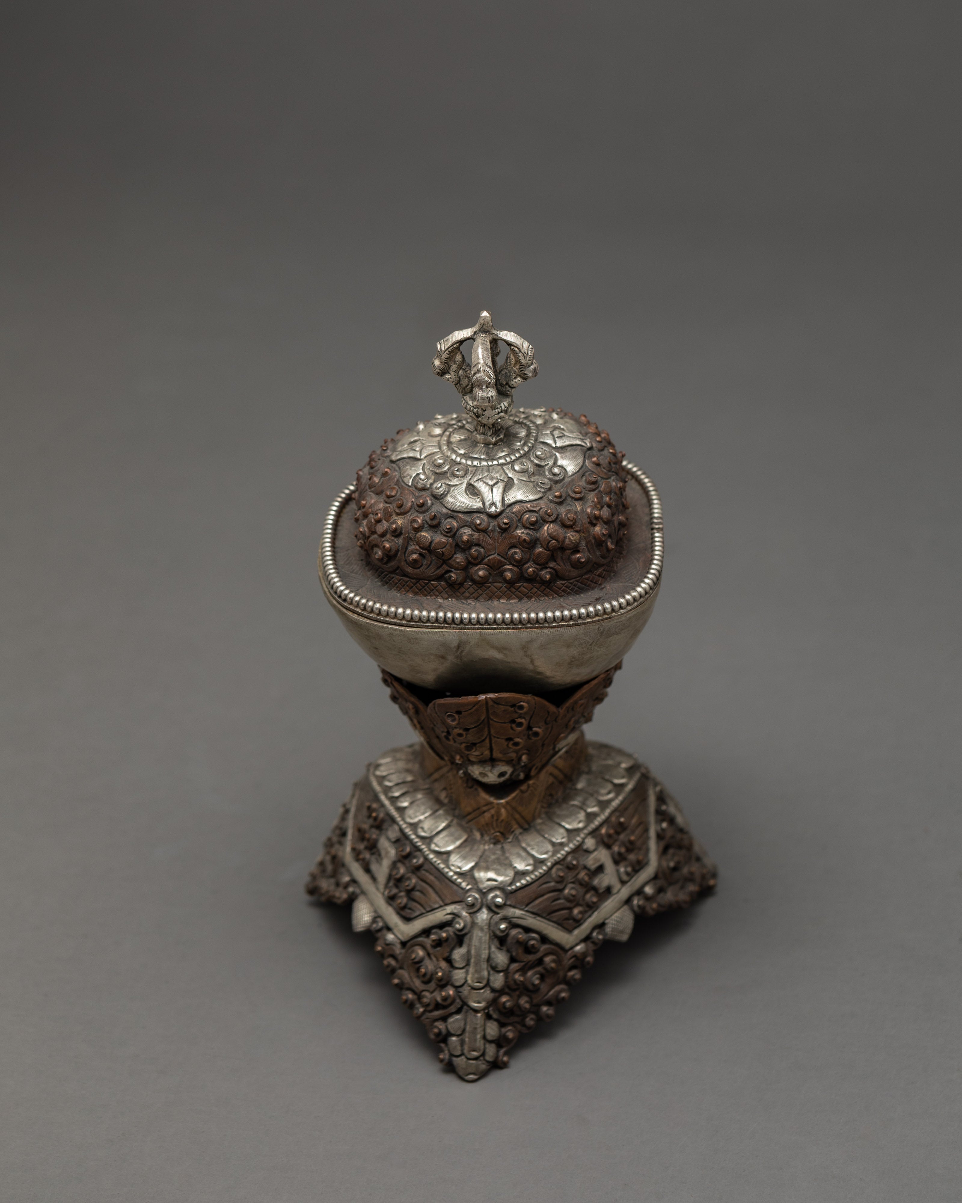 Fine Quality Vintage Kapala Skull Cup | Handcrafted Tibetan Skull Cup | Buddhist Art