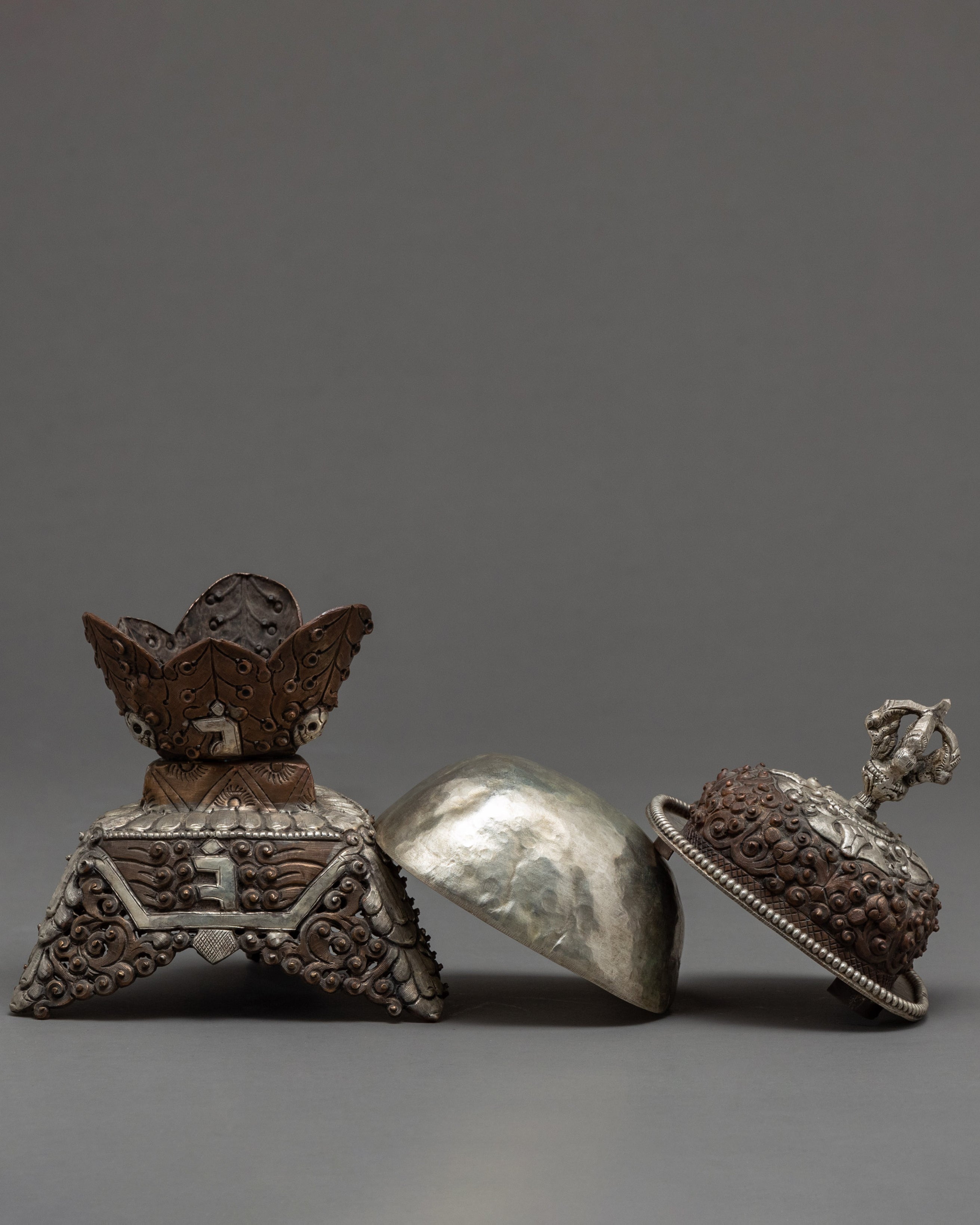 Fine Quality Vintage Kapala Skull Cup | Handcrafted Tibetan Skull Cup | Buddhist Art