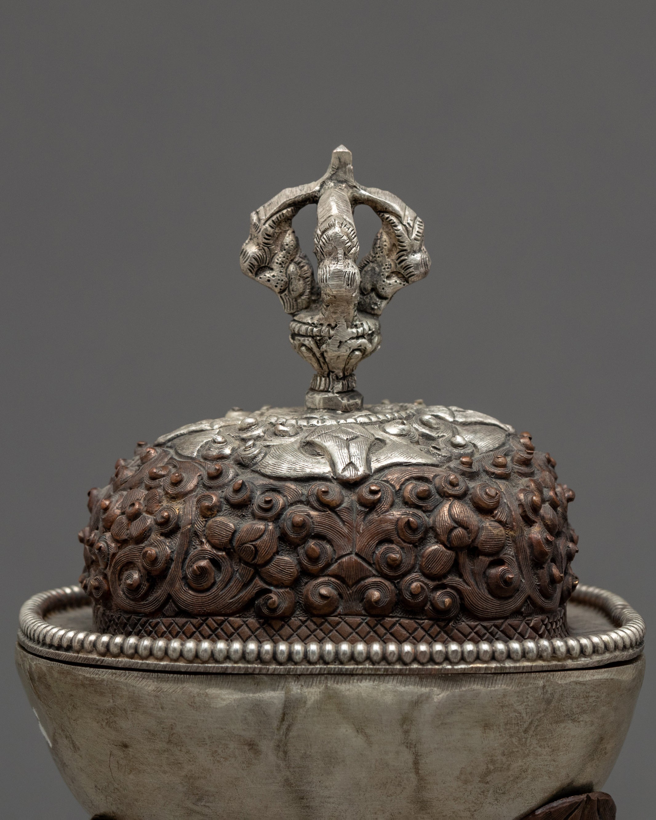 Fine Quality Vintage Kapala Skull Cup | Handcrafted Tibetan Skull Cup | Buddhist Art