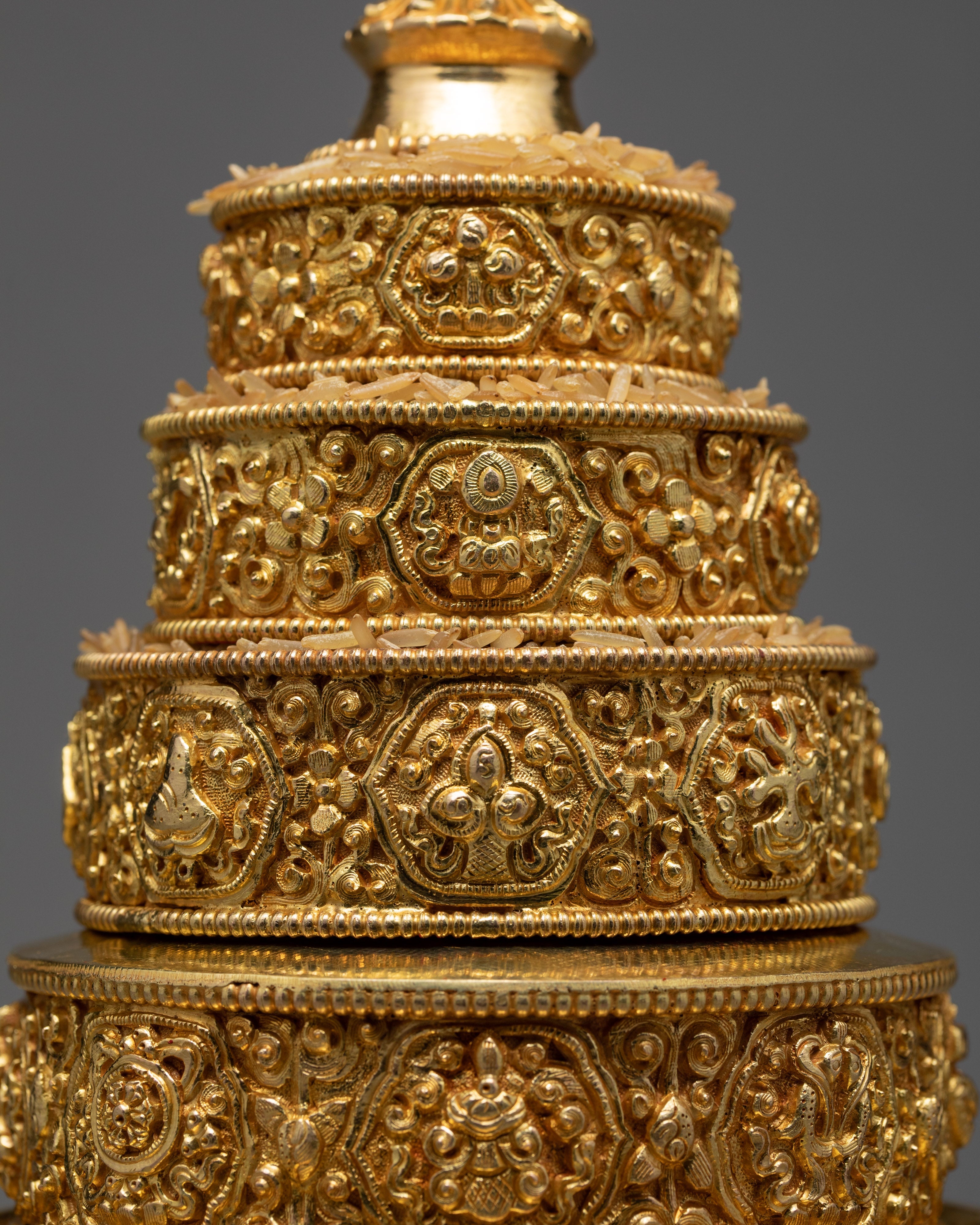 Metal Mandala Set | Gold Plated and Handcarved | 4 inches