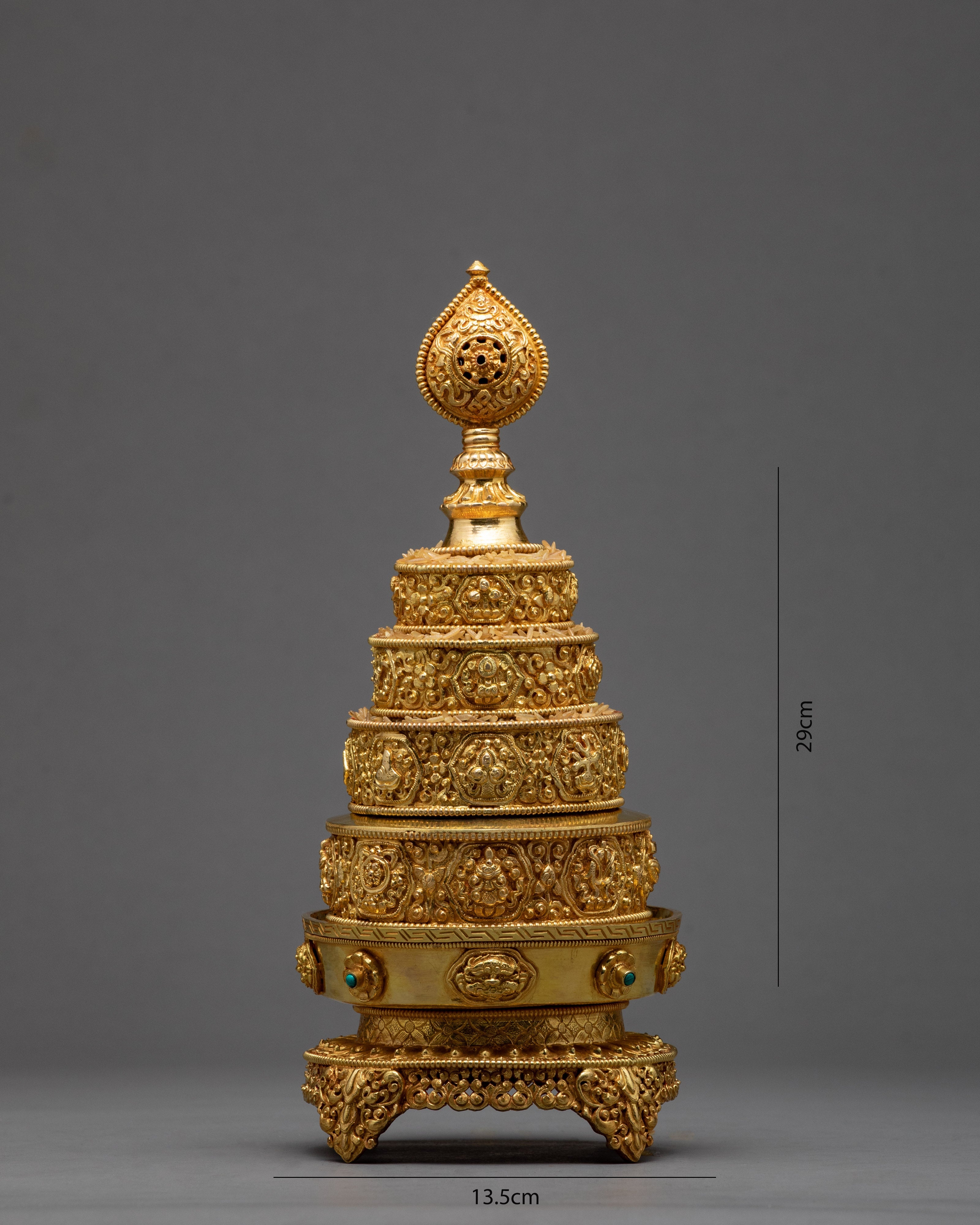 Metal Mandala Set | Gold Plated and Handcarved | 4 inches