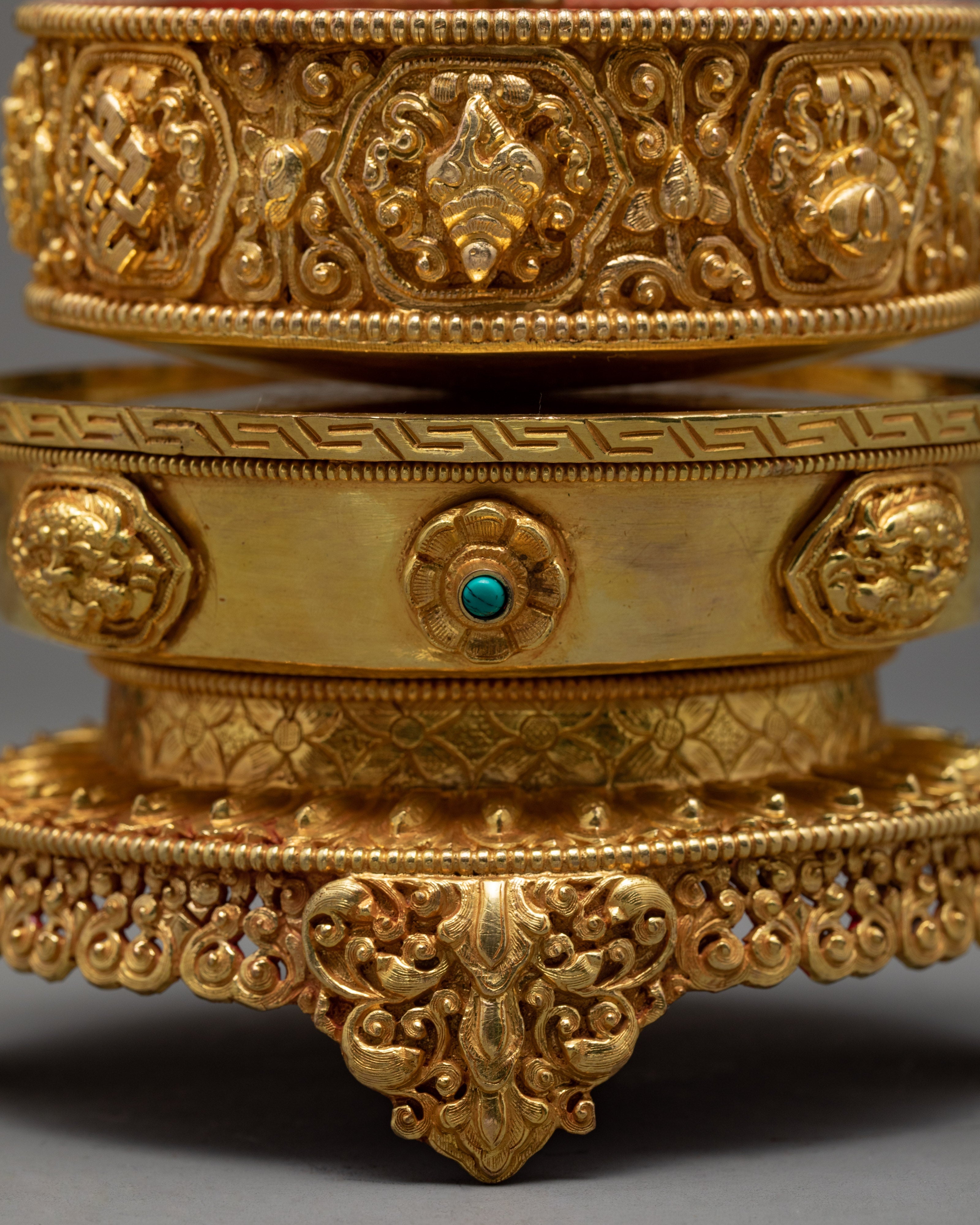 Metal Mandala Set | Gold Plated and Handcarved | 4 inches