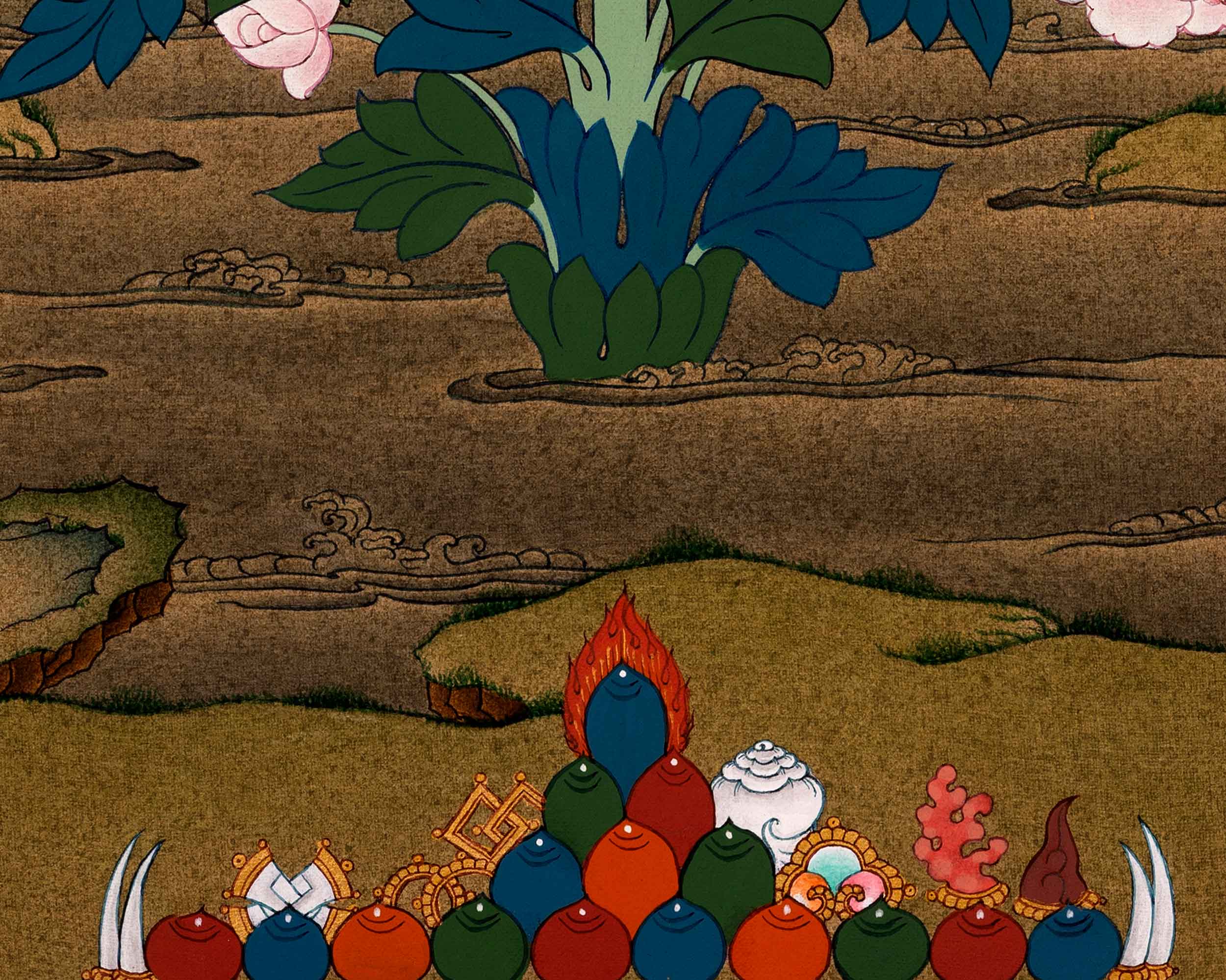 Wrathful Padmasambhava Thangka Painting | Himalayan Buddhist Art