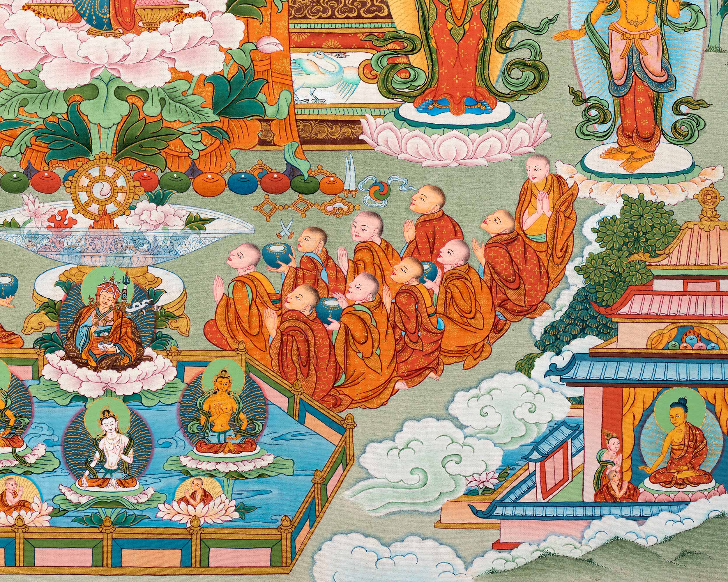 Buddha Amitabha Canvas Thangka Print | Pure Land | High-Quality Giclee Canvas