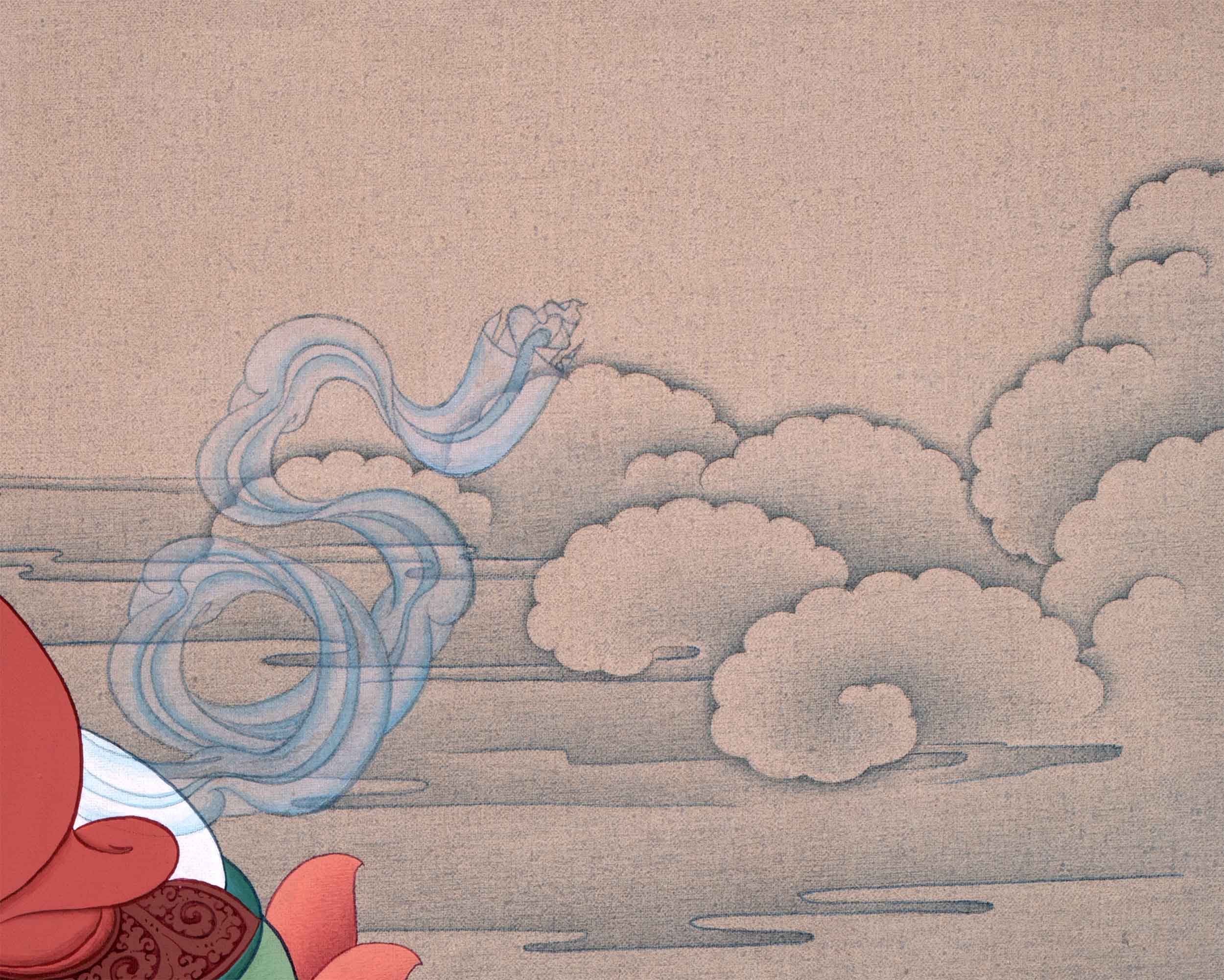 Thangka Print of Bodhisattva Manjushri | Buddha of Wisdom