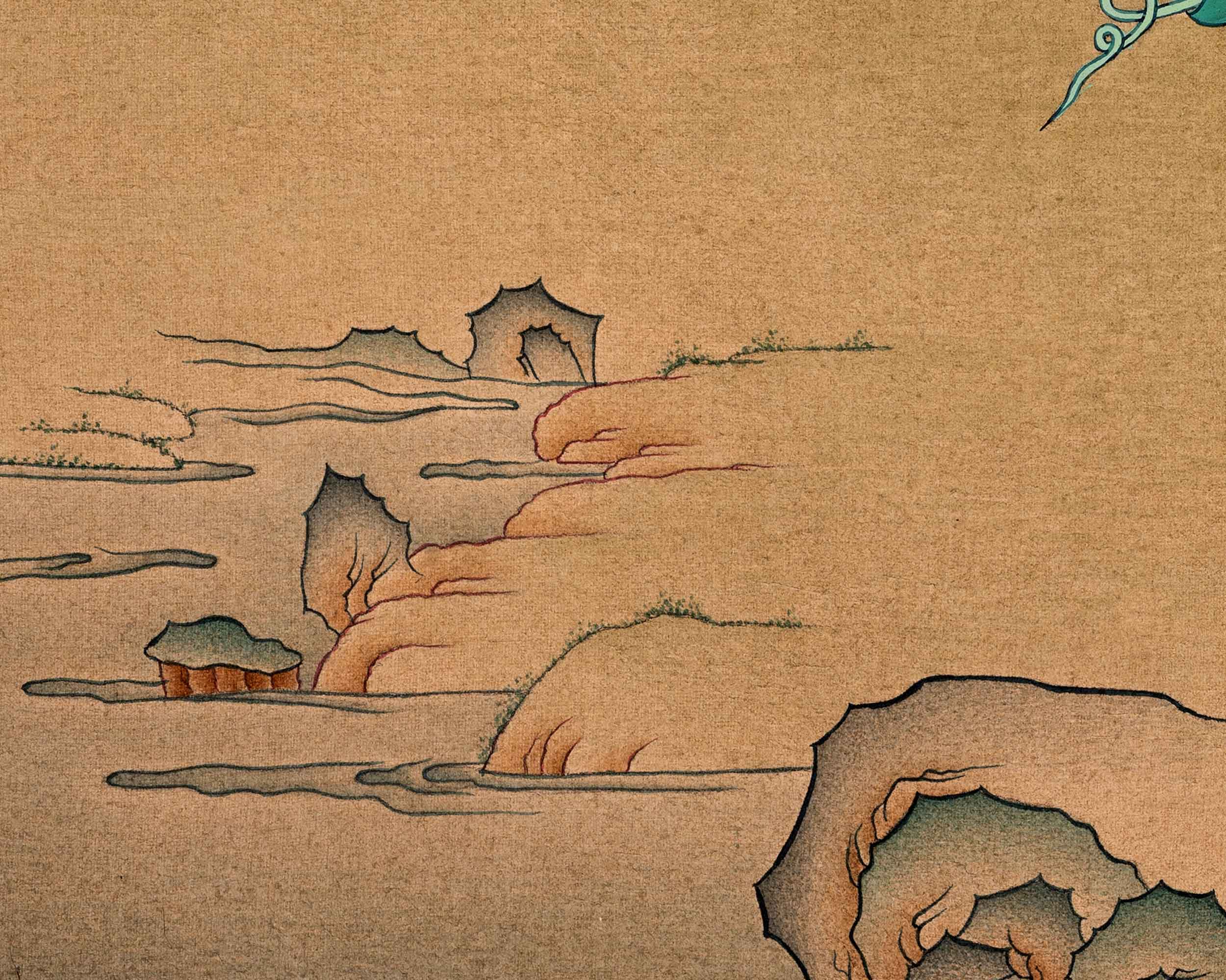 Shakyamuni Buddha Art, Tibetan Thangka Hand painted in Enlightenment Studio