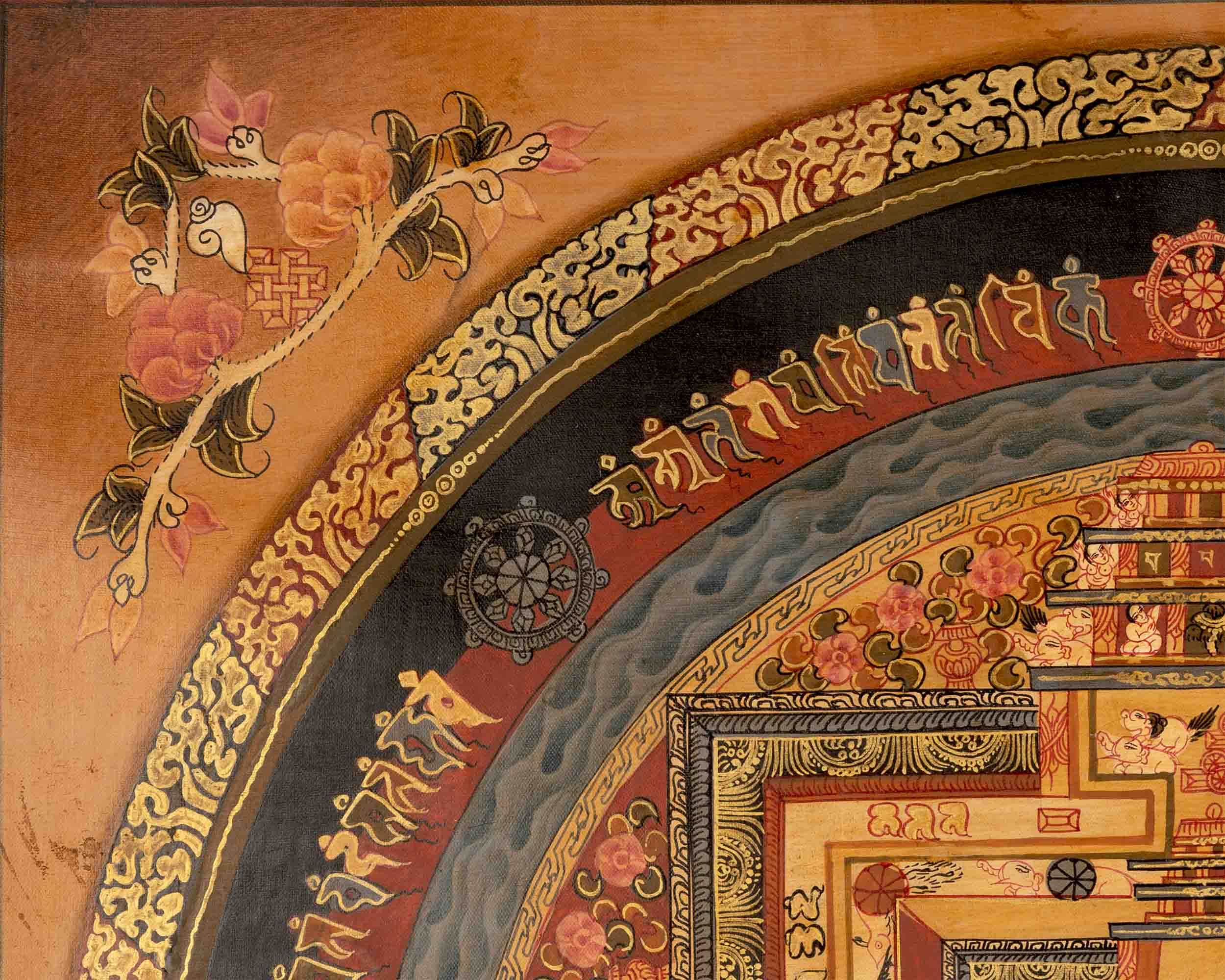 Kalachakra Mandala Tibetan Thangka Painting | Spiritual Home Decoration Art