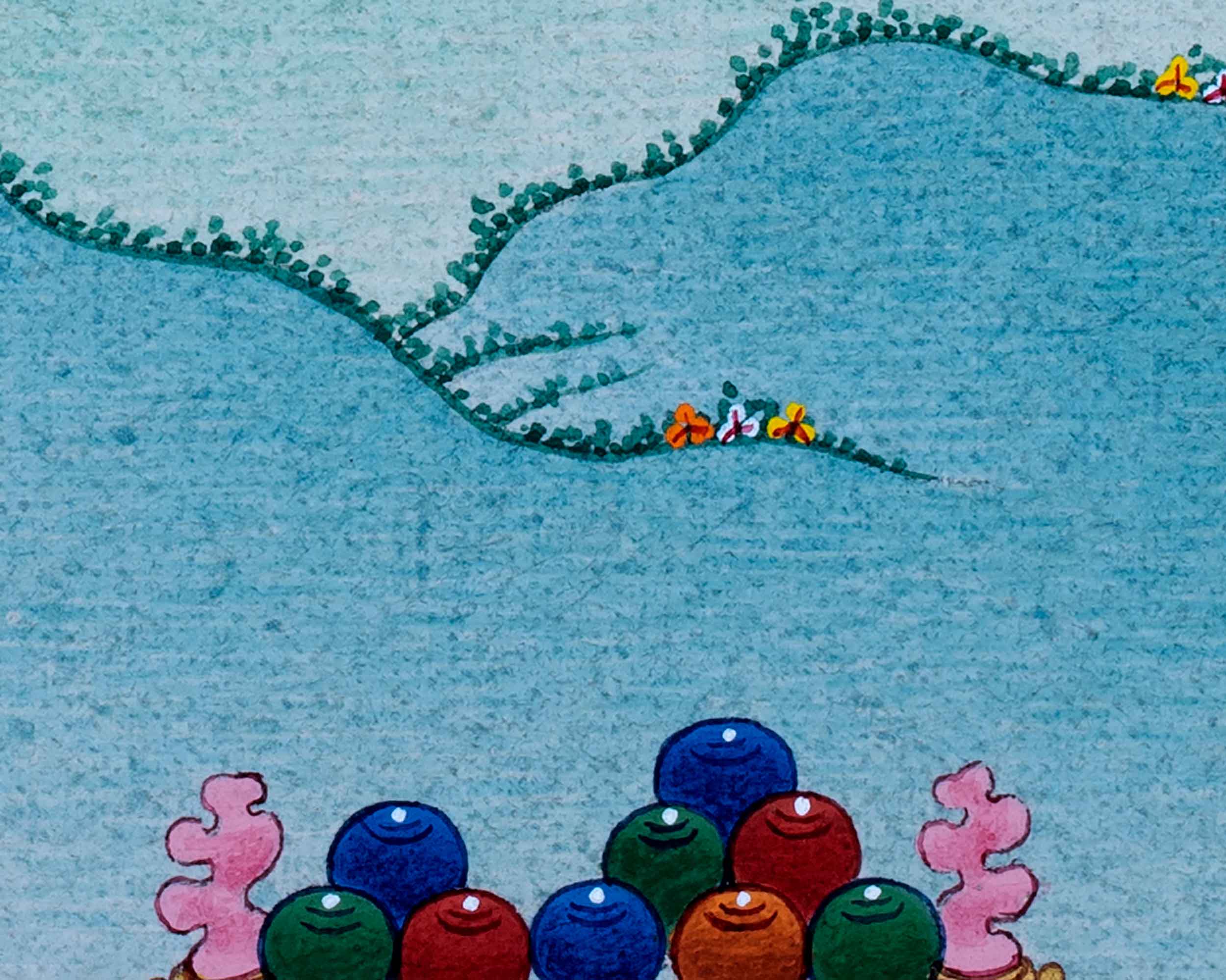 Yellow Dzambhala Thangka | Traditional Hand Painted Art